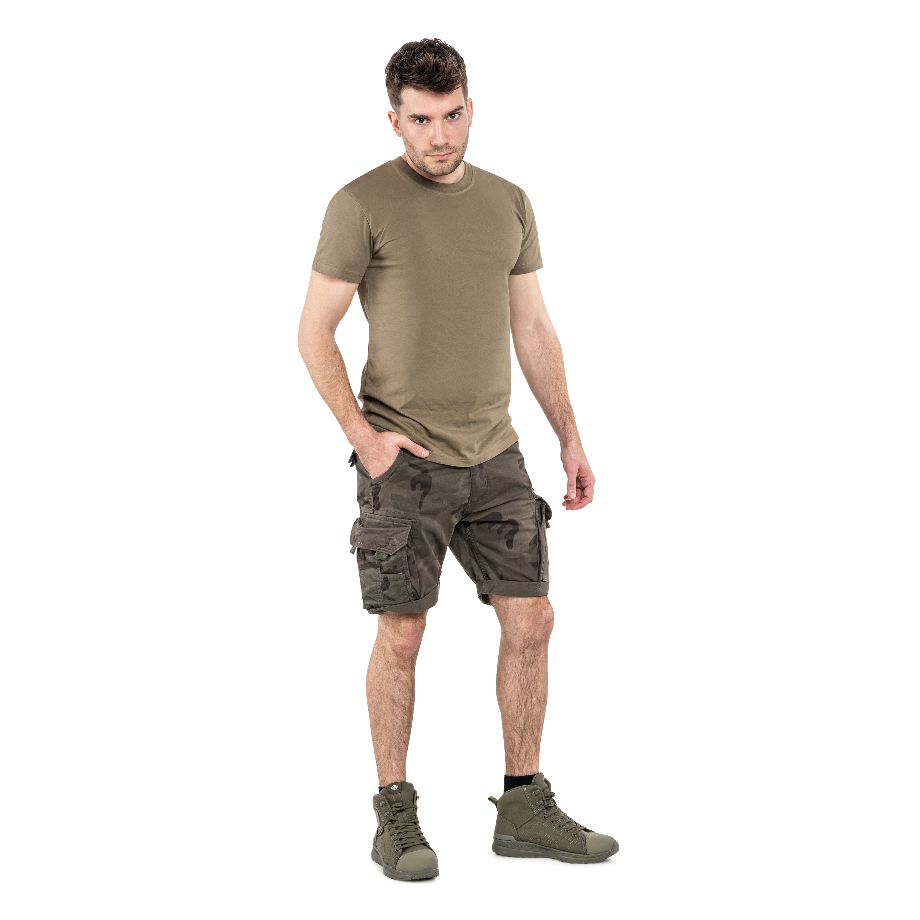 Szorty Alpha Industries Crew Short - Dark Olive Camo
