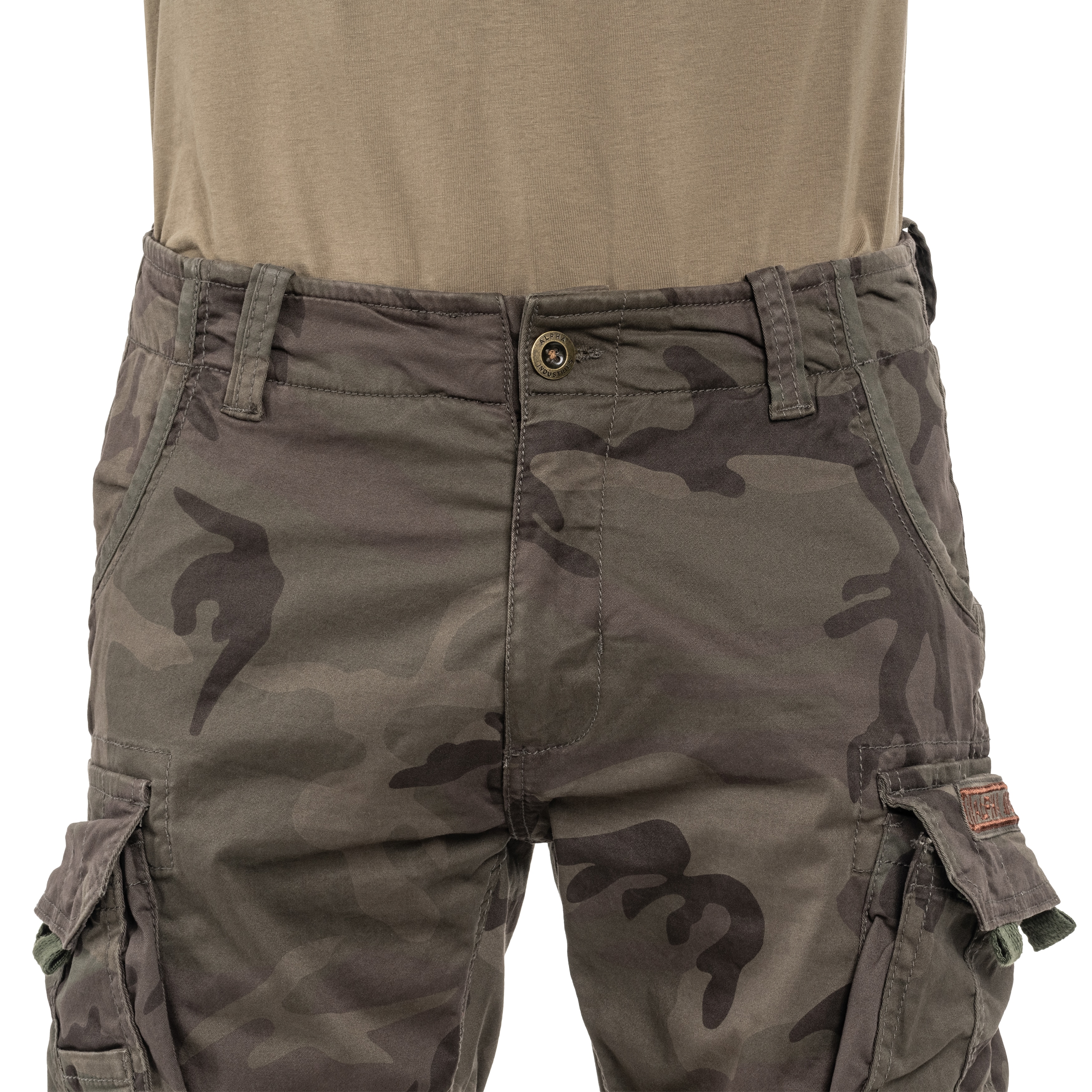 Szorty Alpha Industries Crew Short - Dark Olive Camo