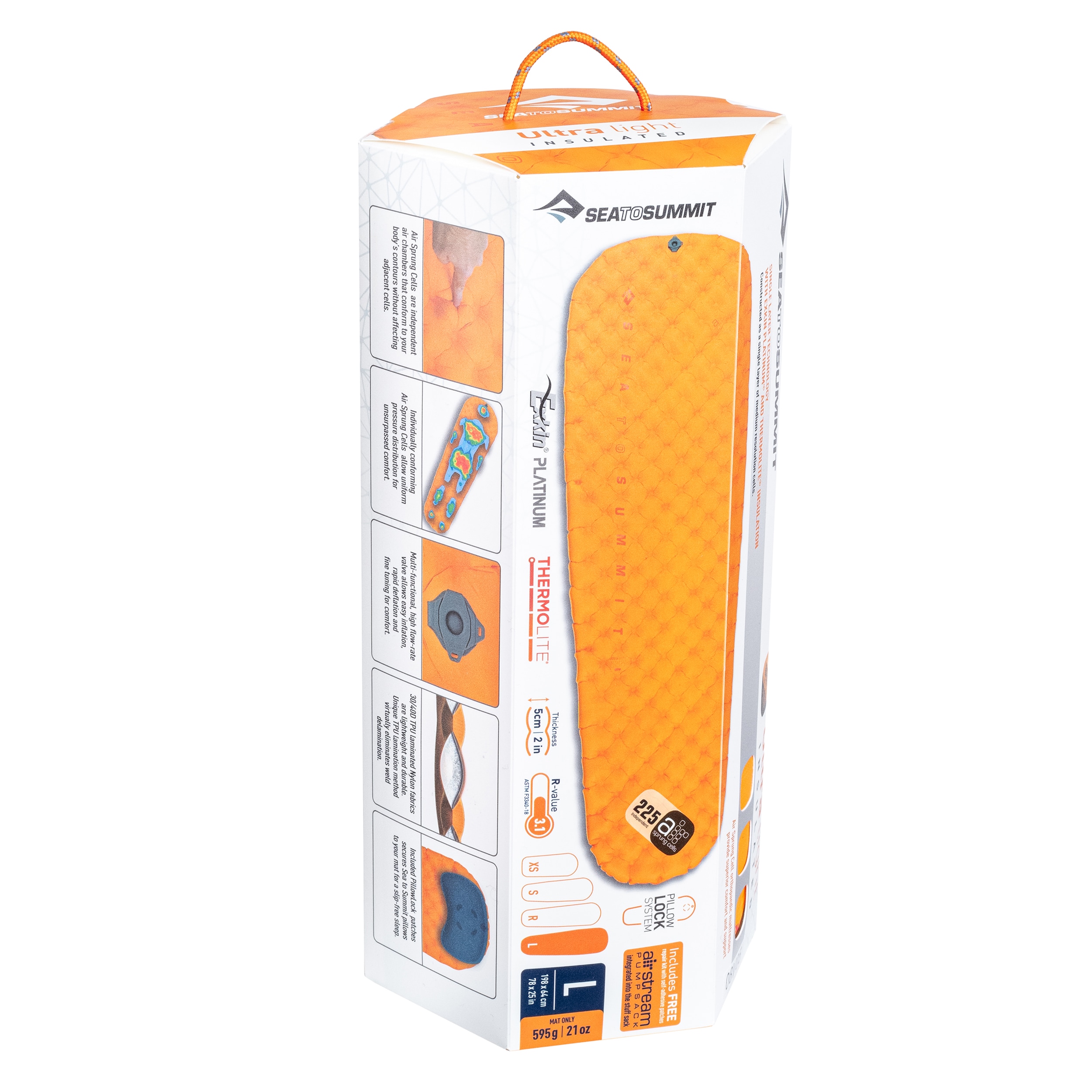 Materac jednoosobowy Sea to Summit Ultralight ASC Insulated Mat Large - Orange