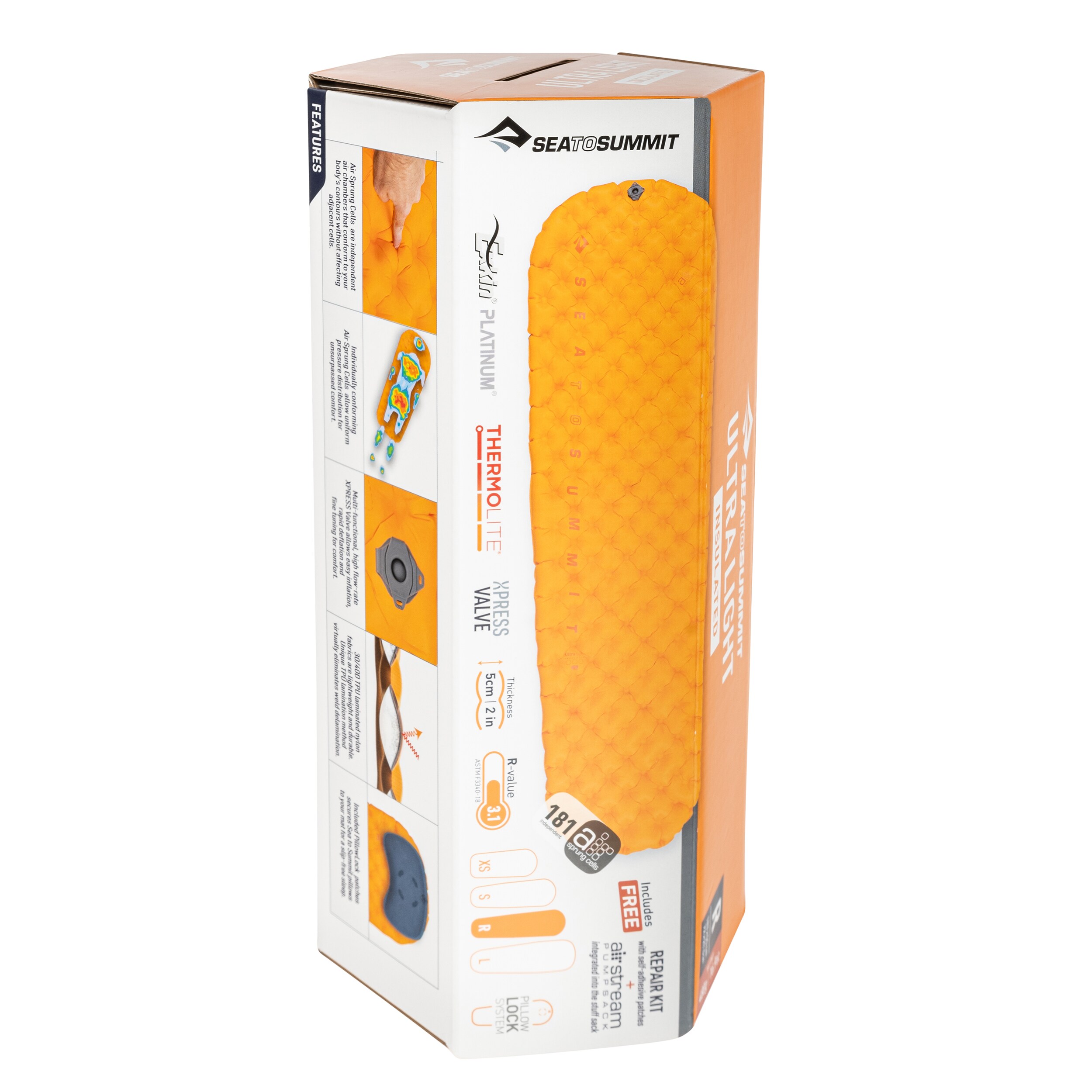 Materac jednoosobowy Sea to Summit Ultralight ASC Insulated Mat Regular - Orange