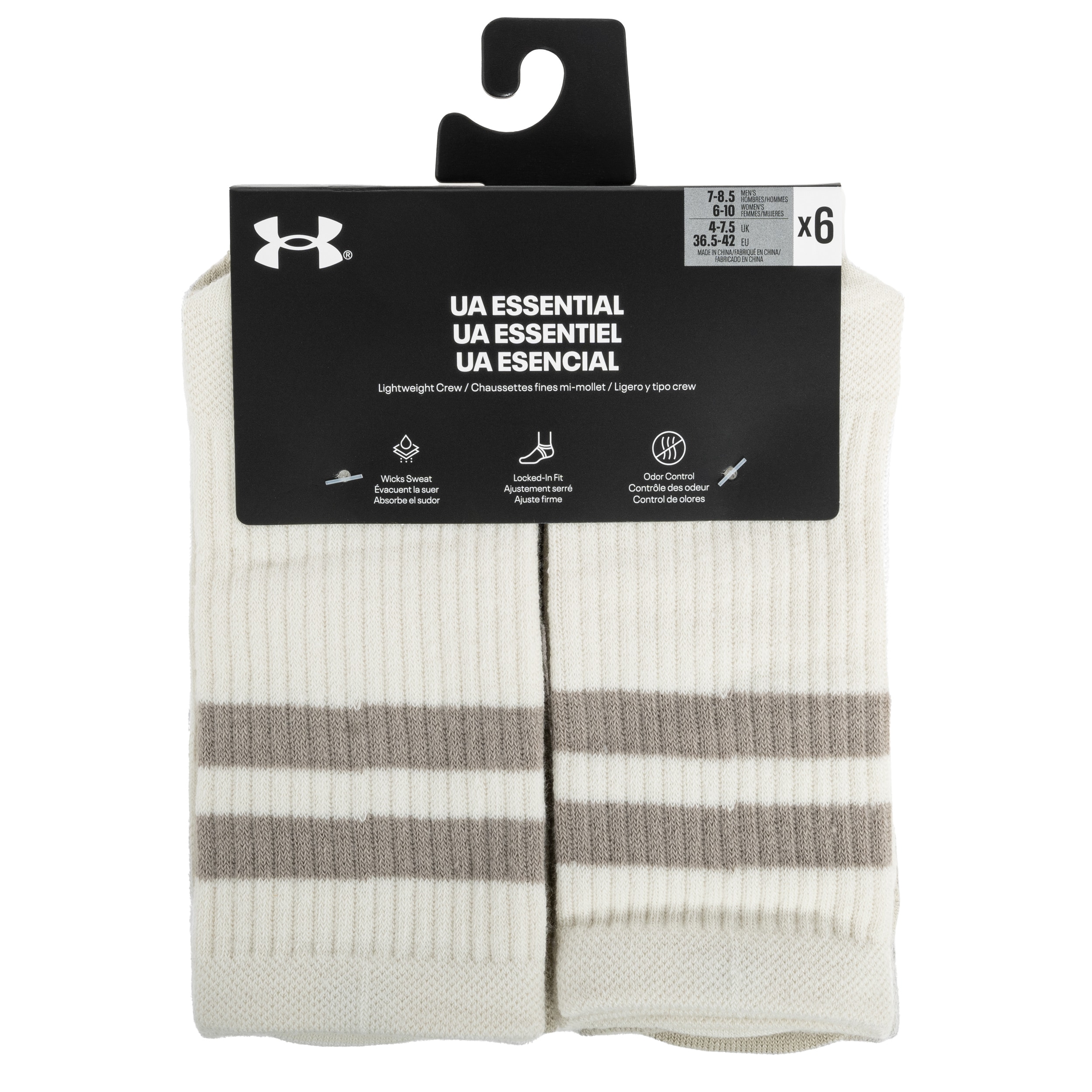 Skarpety Under Armour Essential Crew Stone / Timberwolf Taupe - 6 par
