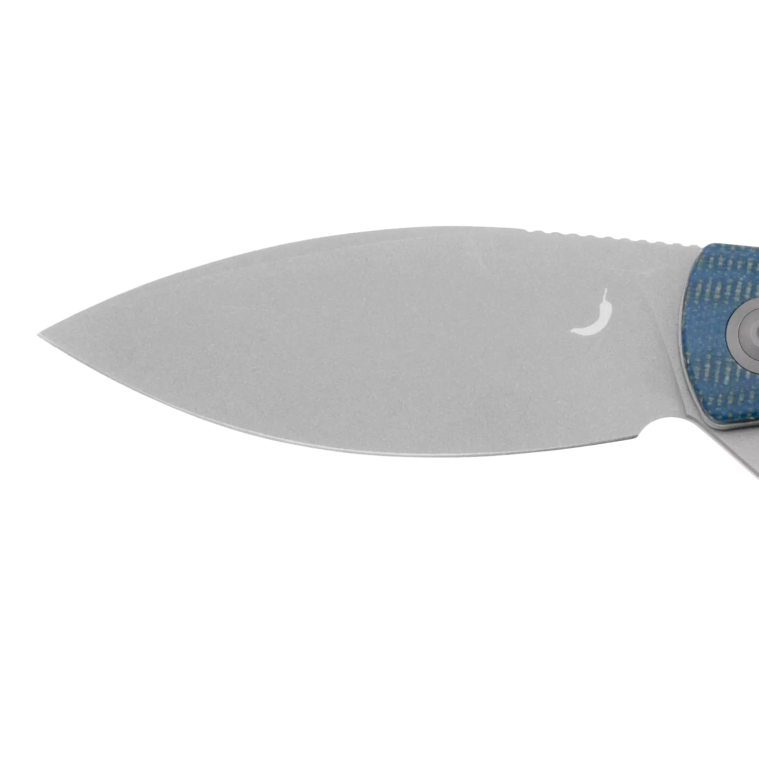 Nóż składany Trollsky Knives Mandu XL Dark Bead Blast D2/Blue Micarta