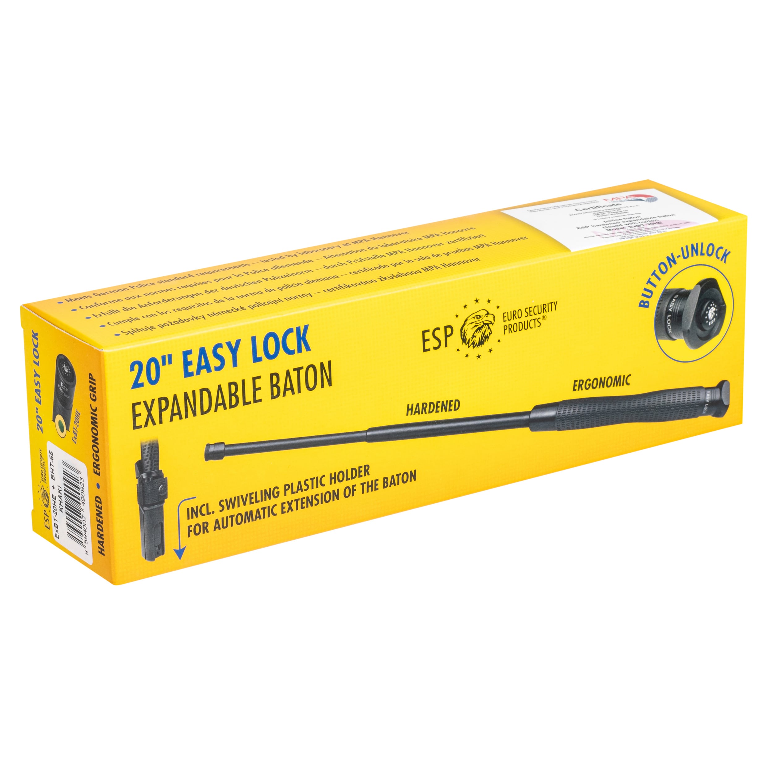 ESP Easy Lock Button Ergonomic Hardened Expandable Baton 20