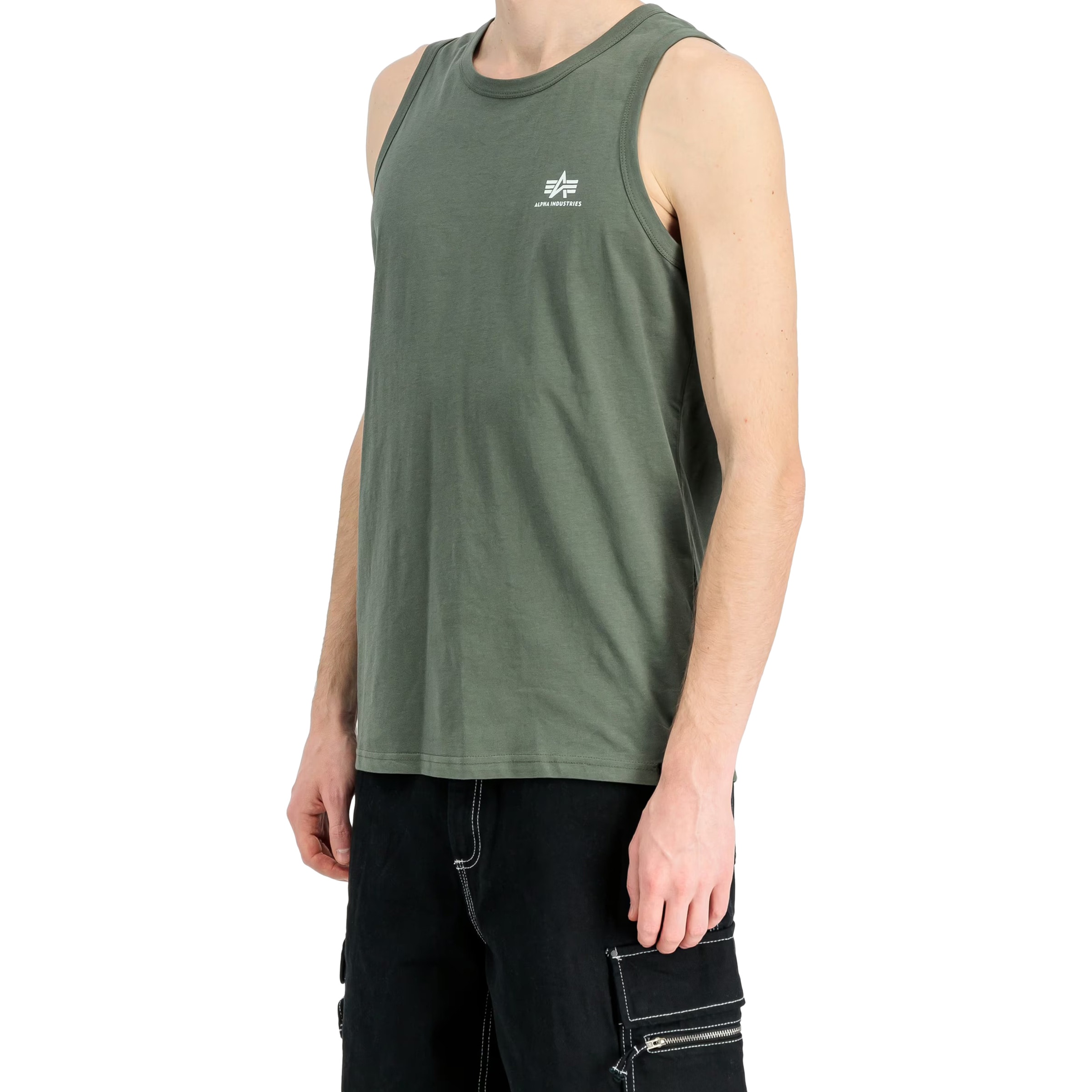 Koszulka Tank Top Alpha Industries Small Logo - Dark Olive