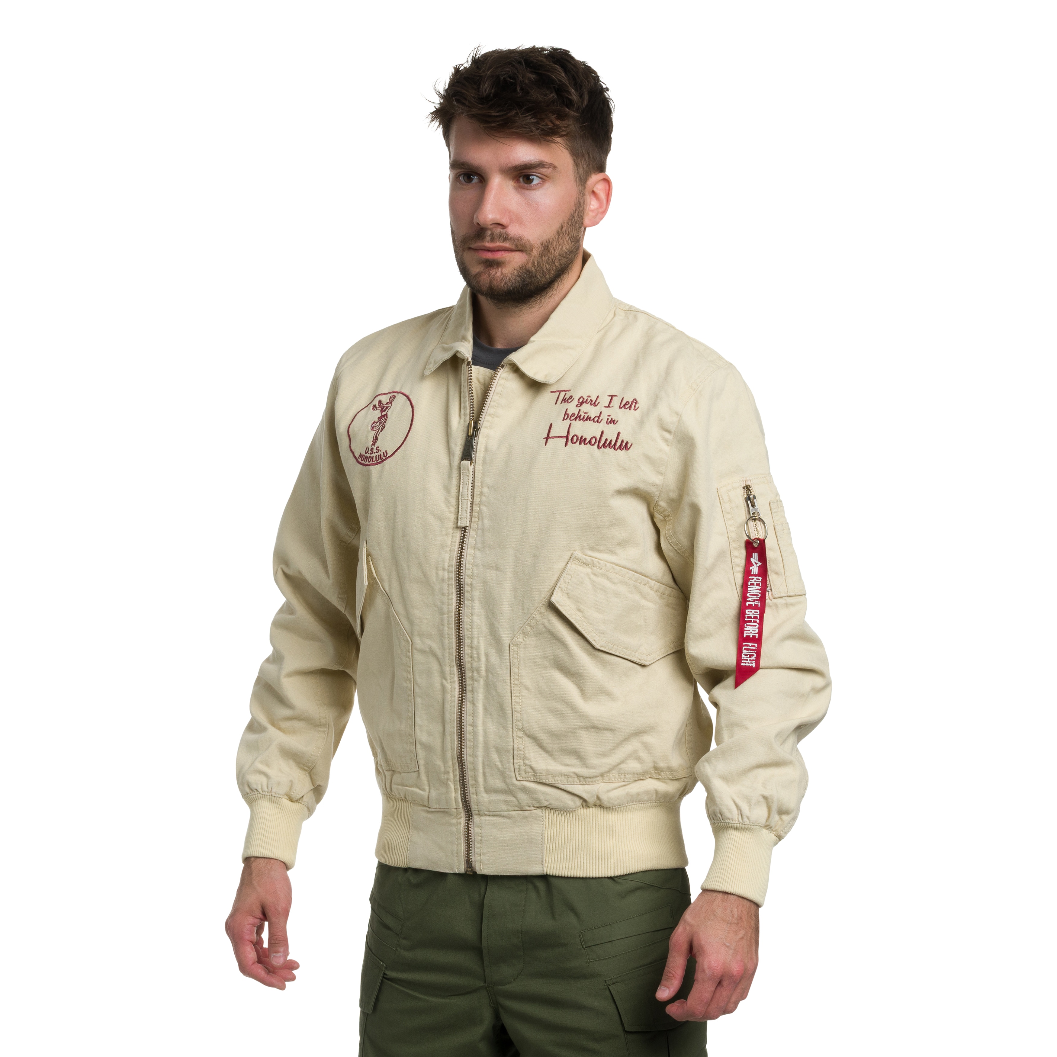 Kurtka Alpha Industries CWU-45 Canvas Honolulu - Vintage White