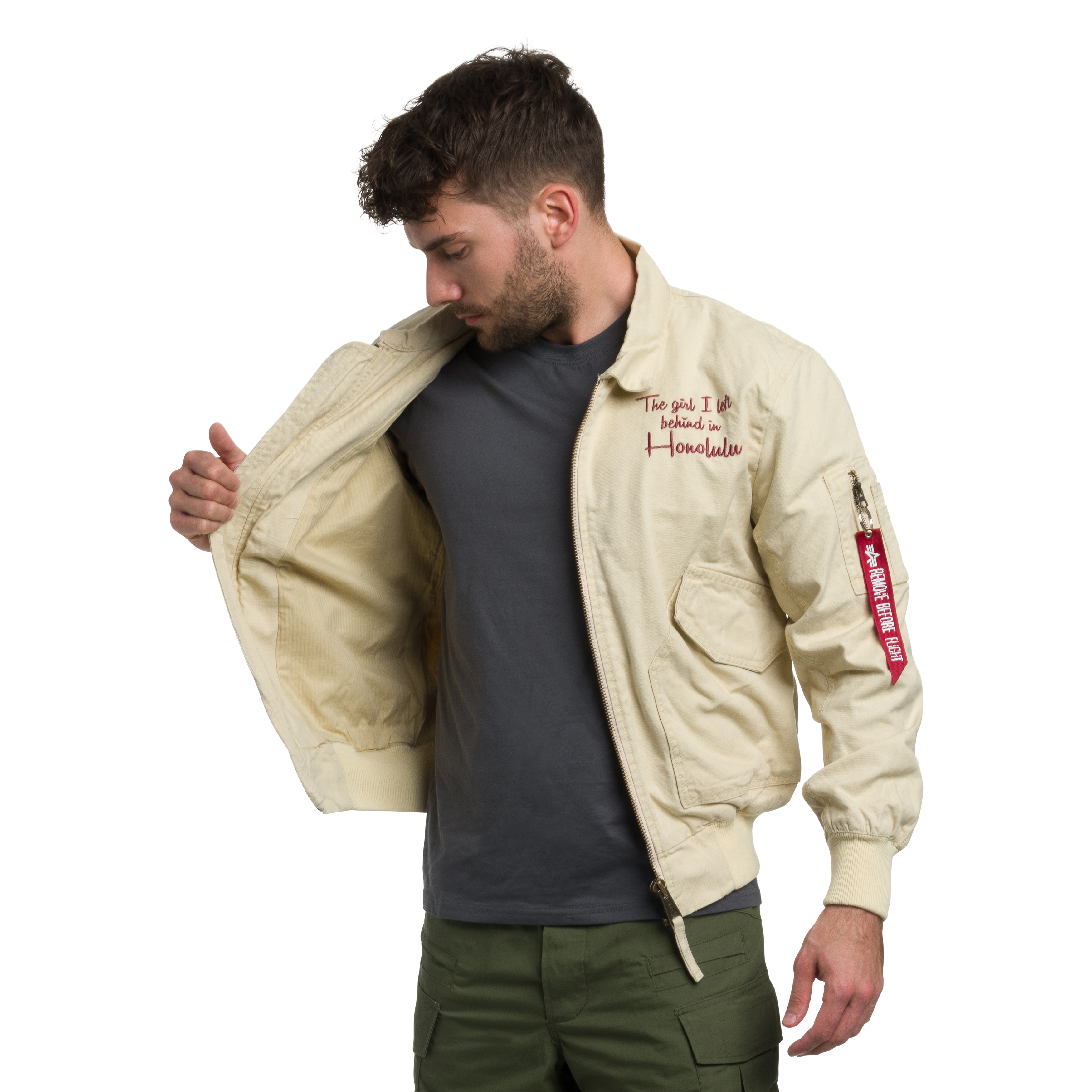 Kurtka Alpha Industries CWU-45 Canvas Honolulu - Vintage White
