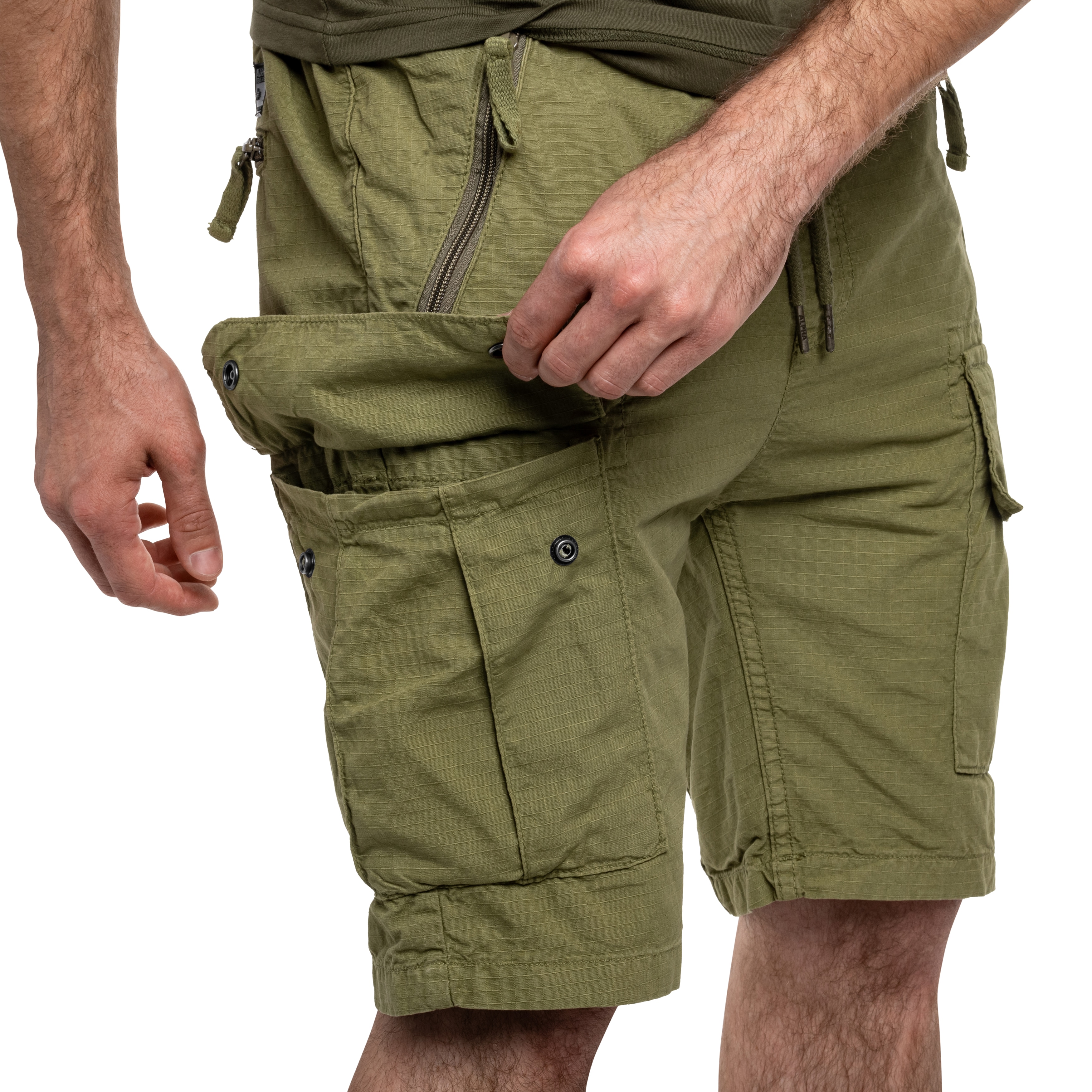 Szorty Alpha Industries Rip-Stop Joggers - Olive