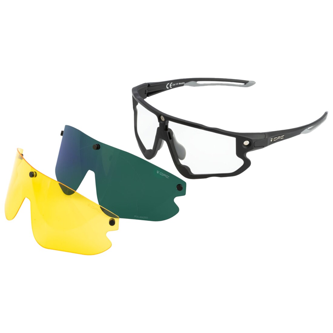 Okulary przeciwsłoneczne OPC All Round Morpho - Matt Black/Green/Yellow Set