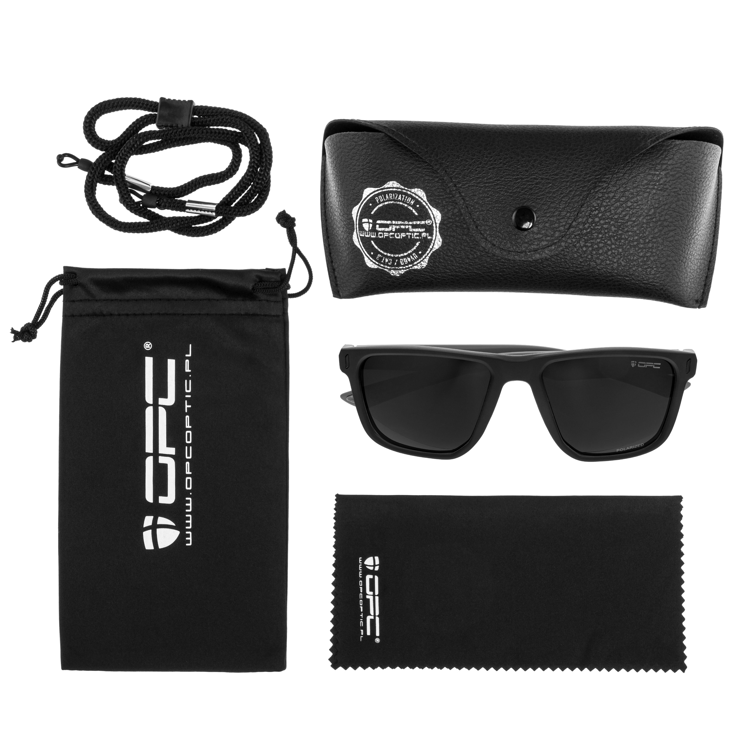 Okulary przeciwsłoneczne OPC Lifestyle Miami Matt Black/Smoke z polaryzacją