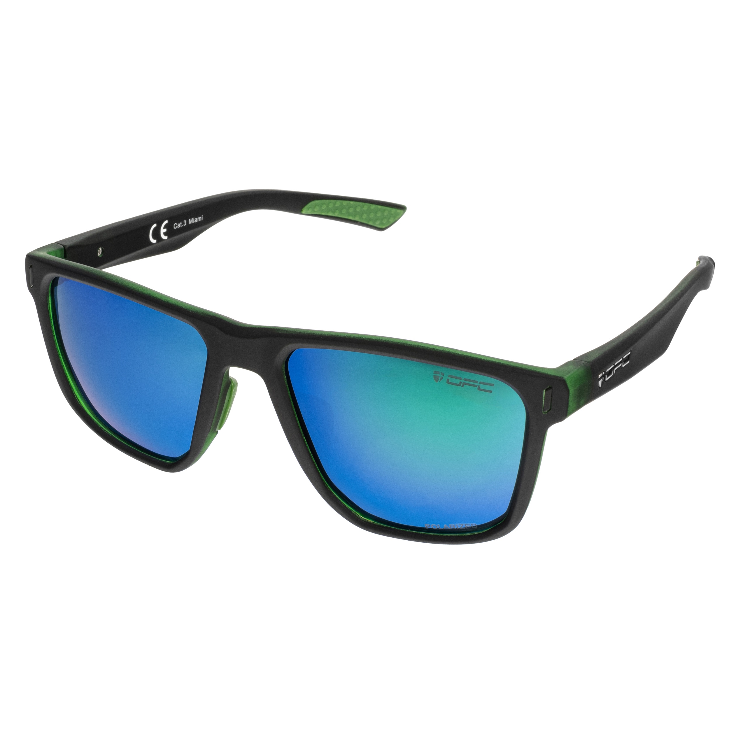 Сонцезахисні окуляри OPC Lifestyle Miami Matt Black/Green Revo з поляризацією