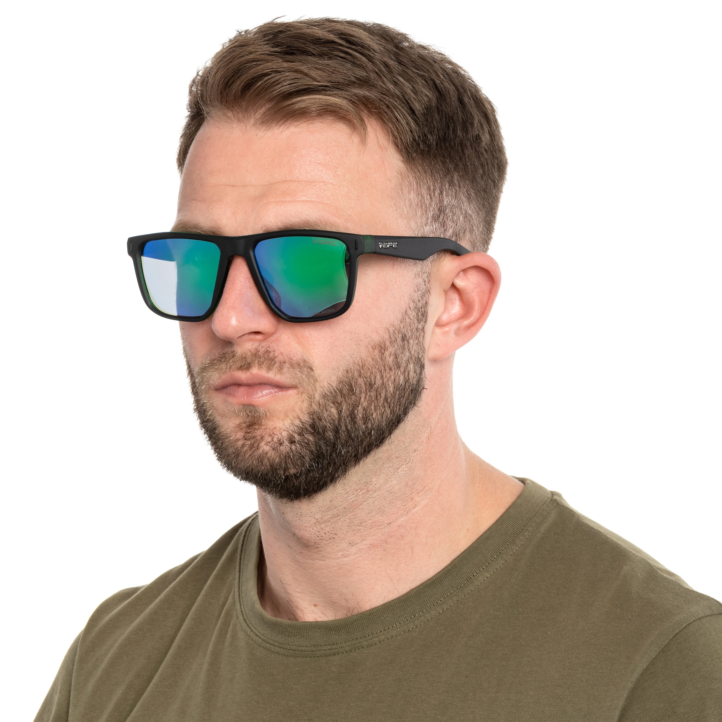 Сонцезахисні окуляри OPC Lifestyle Miami Matt Black/Green Revo з поляризацією