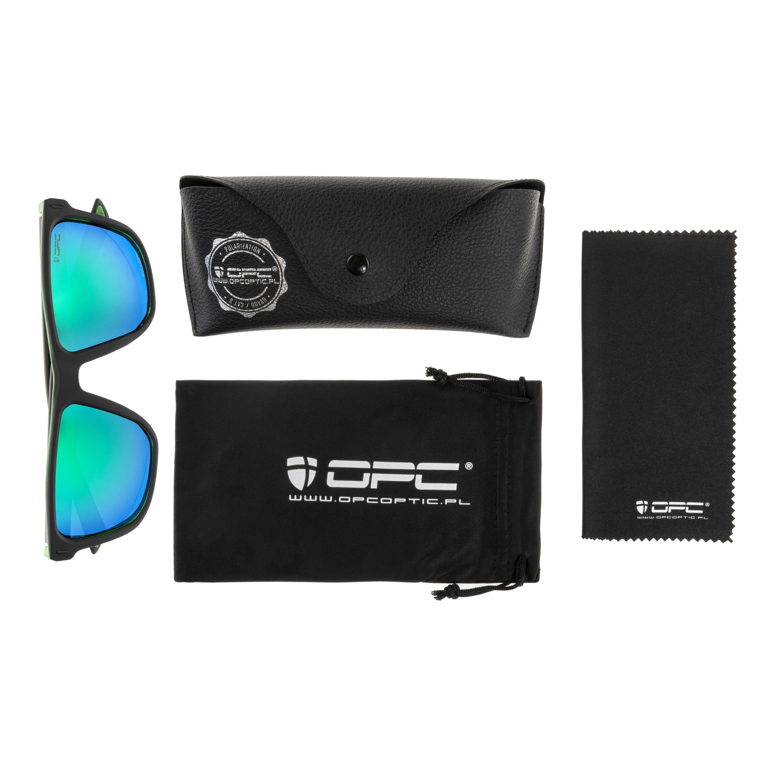 Сонцезахисні окуляри OPC Lifestyle Miami Matt Black/Green Revo з поляризацією