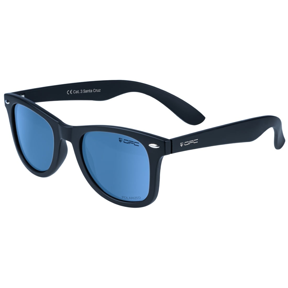 Okulary przeciwsłoneczne OPC Lifestyle Santa Cruz Matt Black/Blue Revo z polaryzacją
