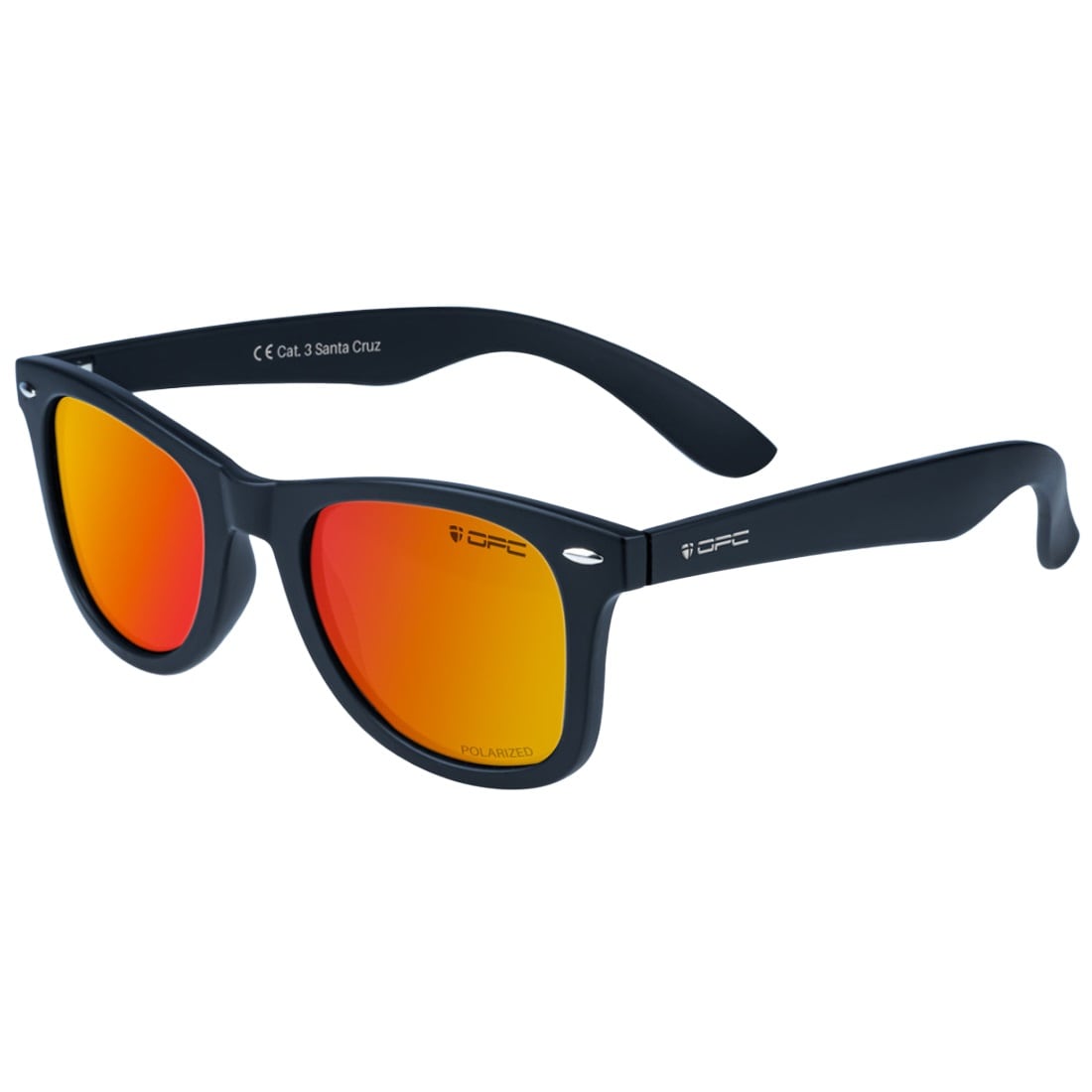 Сонцезахисні окуляри OPC Lifestyle Santa Cruz Matt Black/Red Revo з поляризацією