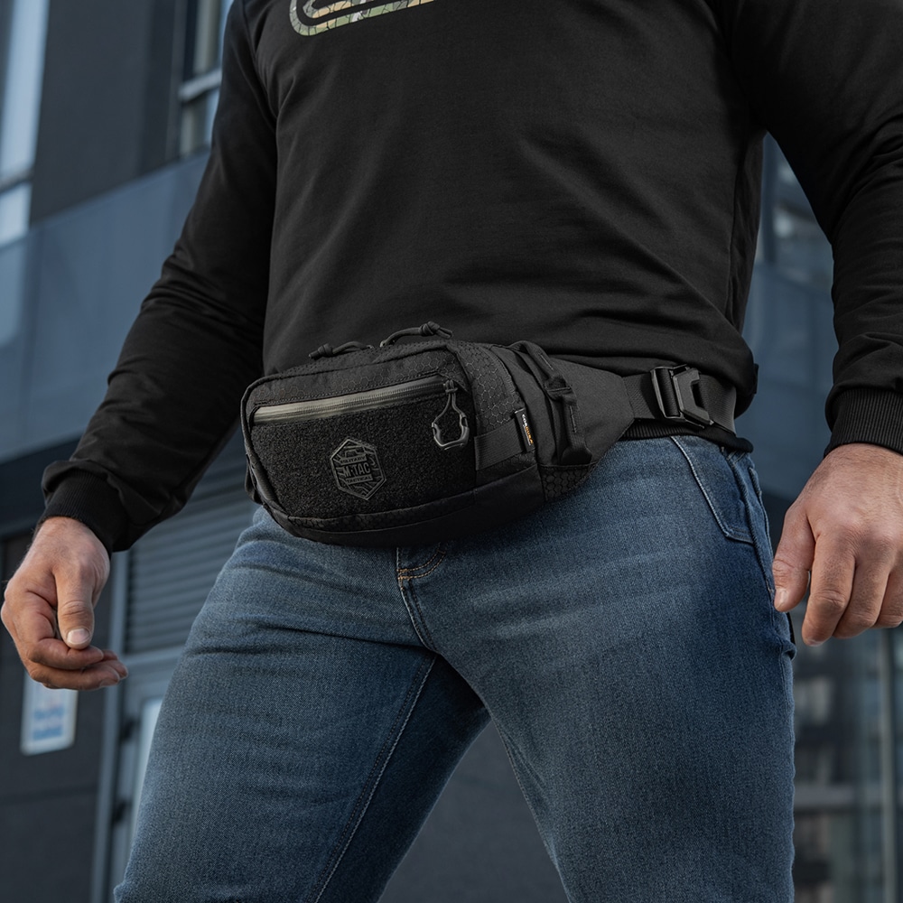 Nerka M-Tac Tactical Waist Bag Hex - Black