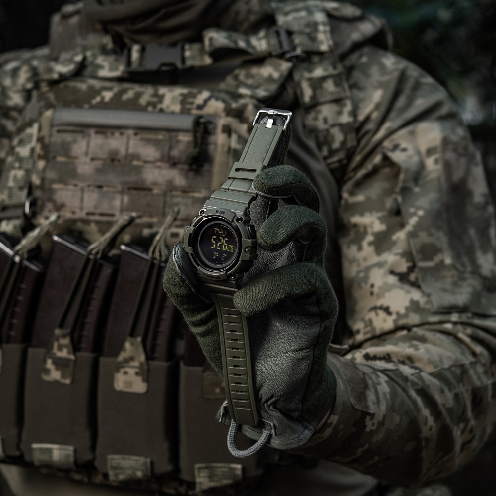 Тактичний годинник M-Tac з компасом 2233 - Ranger Green