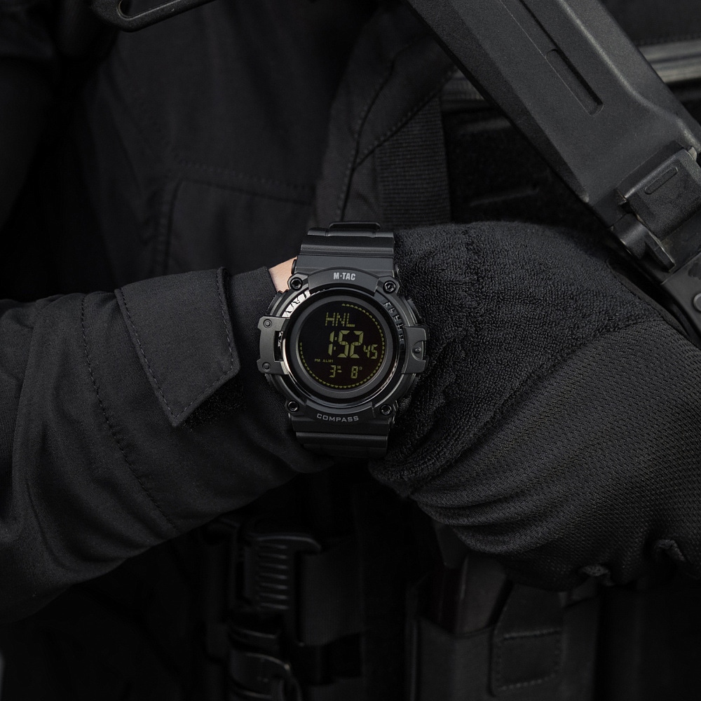 Тактичний годинник M-Tac з компасом 2233 - Black