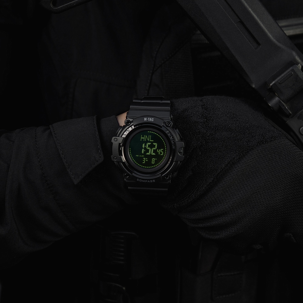 Тактичний годинник M-Tac з компасом 2233 - Black