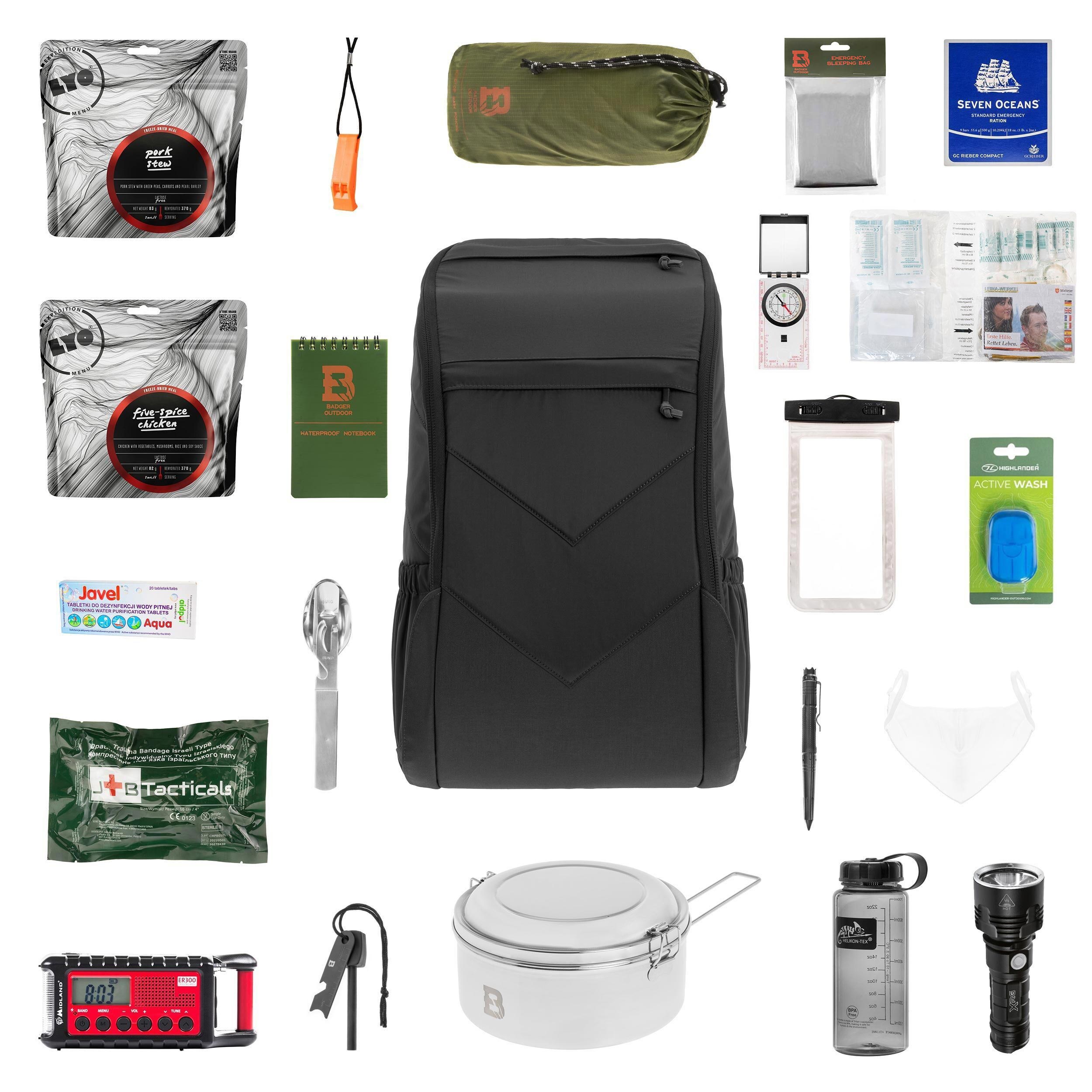 Евакуаційний рюкзак Helikon Bail Out Bag 25 л Shadow Grey V2 - зі спорядженням