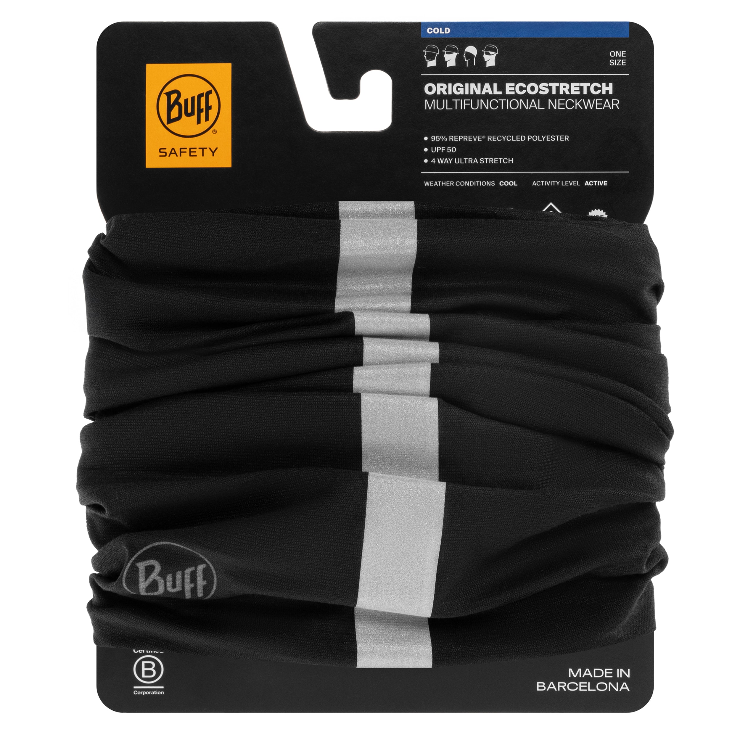 Бафф Buff Safety Original Ecostretch Reflective - Black