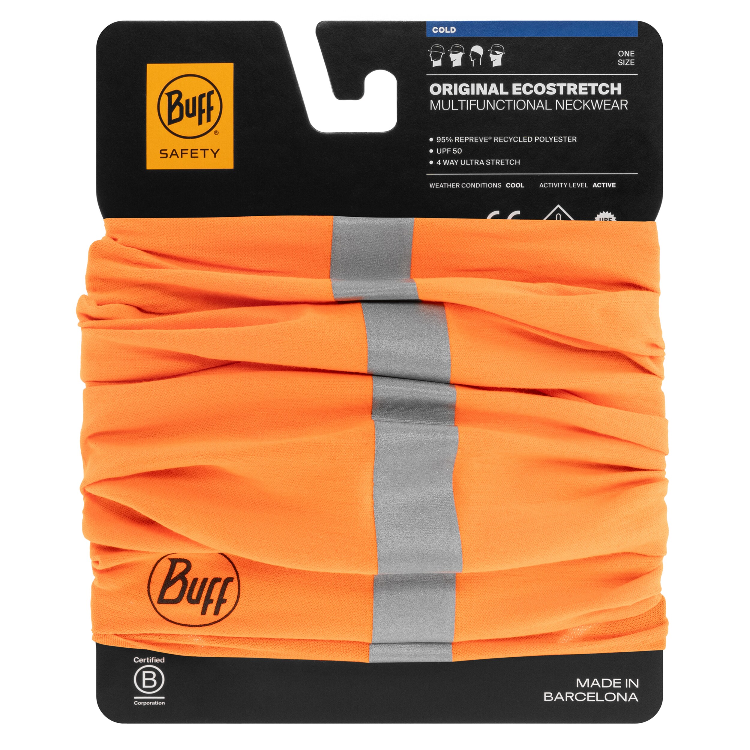 Бафф Buff Safety Original Ecostretch Reflective - Orange Fluor