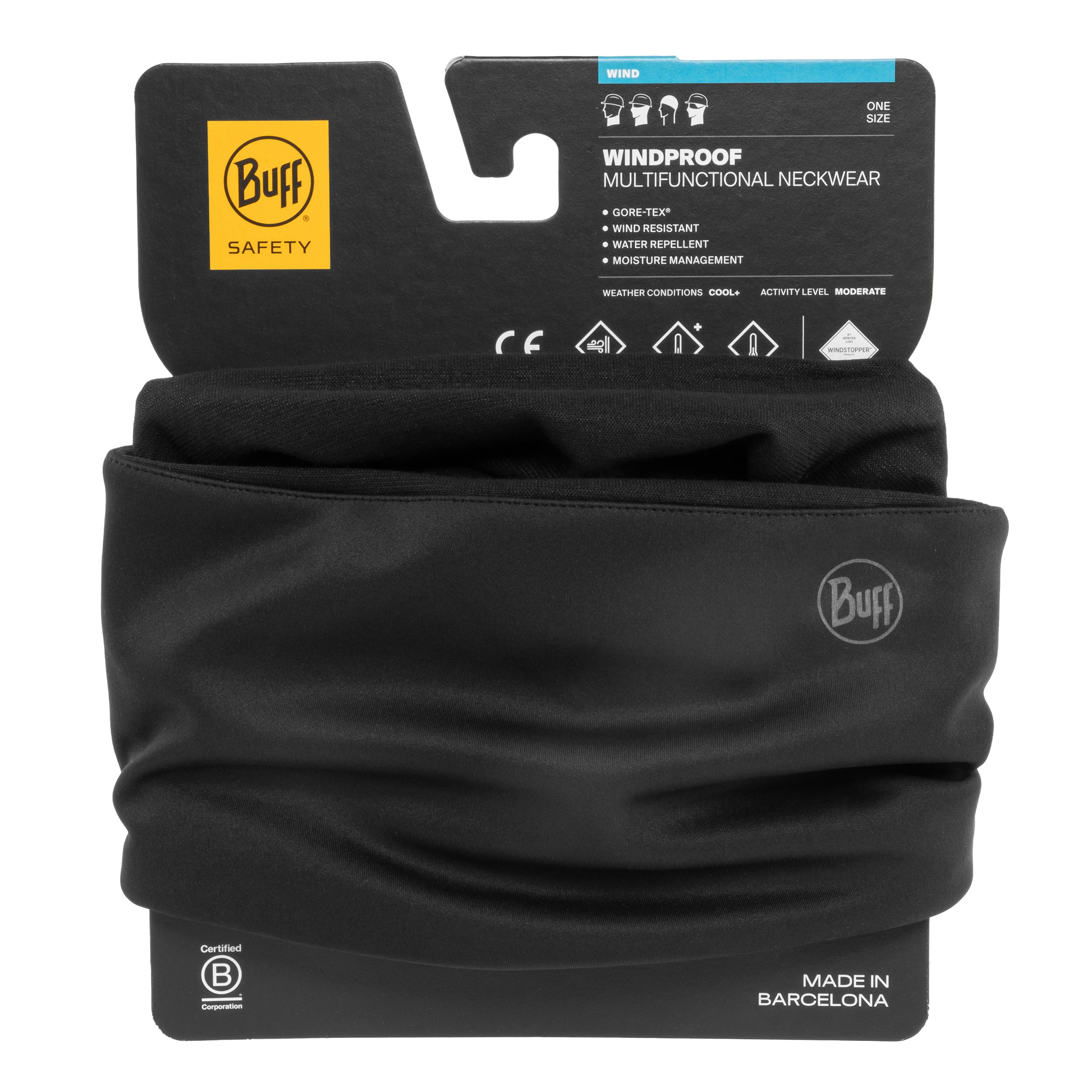 Chusta ochronna Buff Safety Windproof - Black