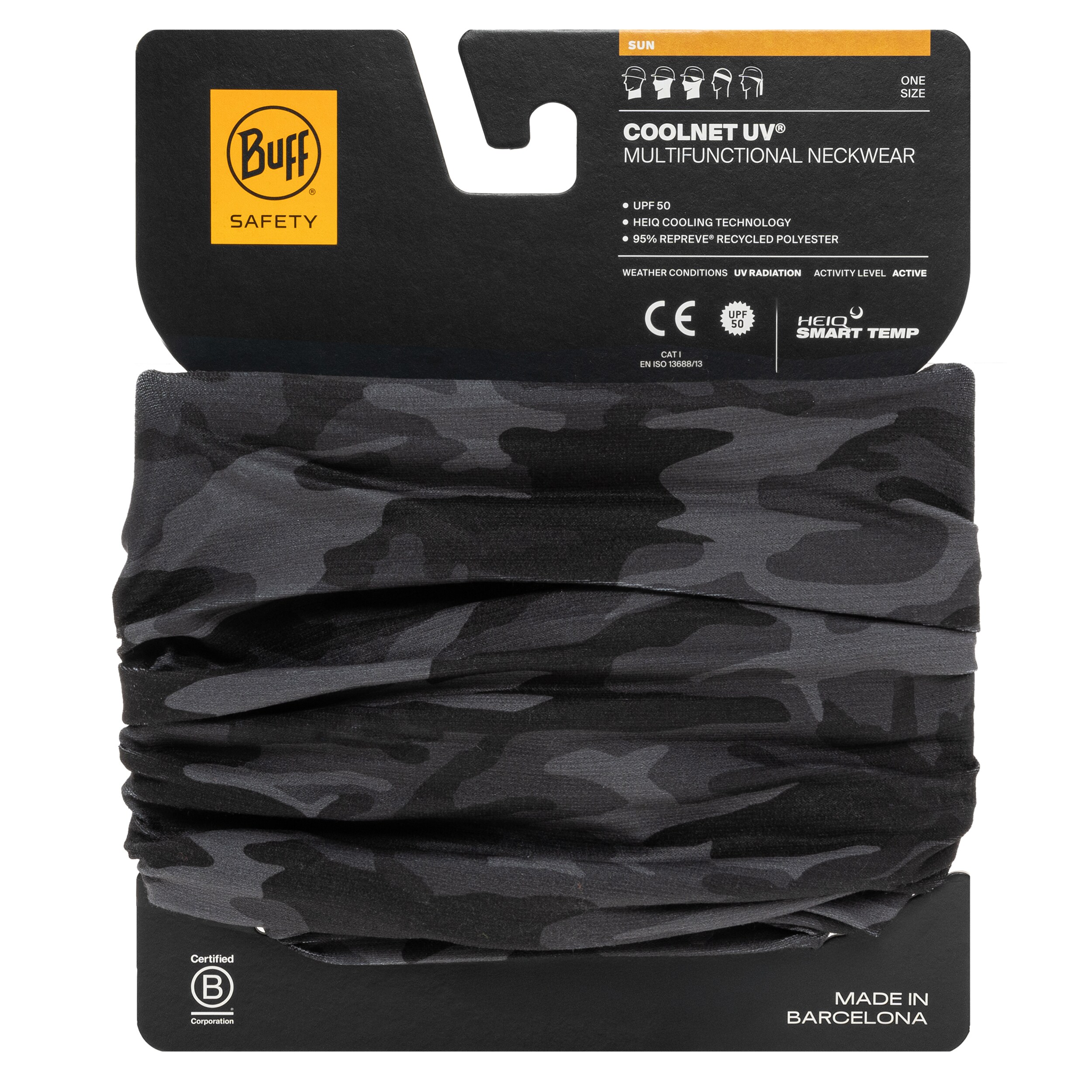 Buff Safety Coolnet UV Protective Scarf - Camo Black