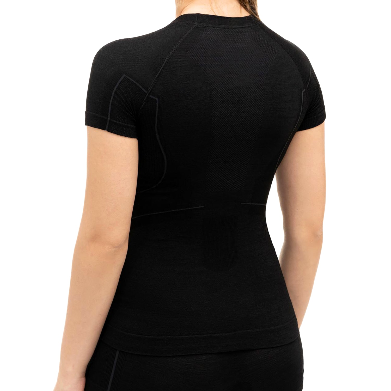 Koszulka termoaktywna damska Brubeck Active Wool z krótkim rękawem - Black