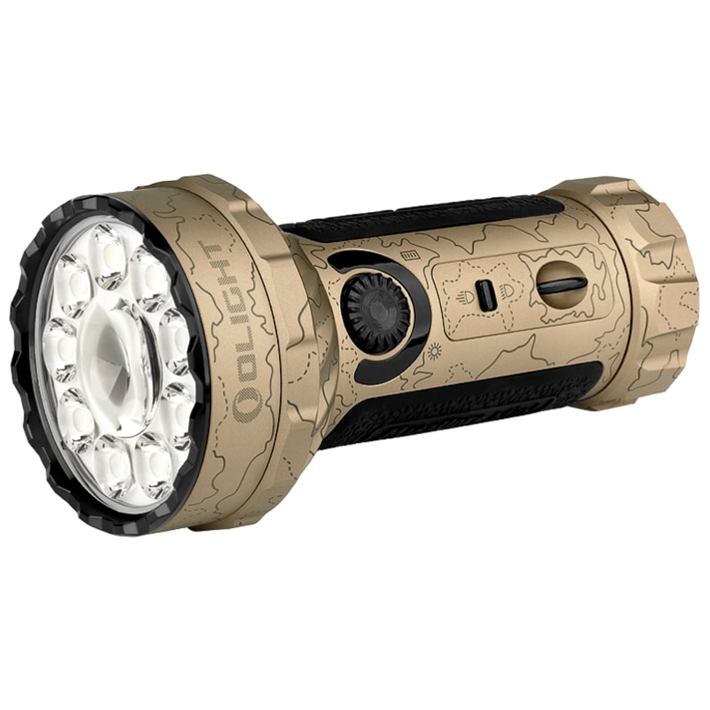 Latarka akumulatorowa Olight Marauder Mini Desert Terrain - 7000 lumenów, zasięg 600 m