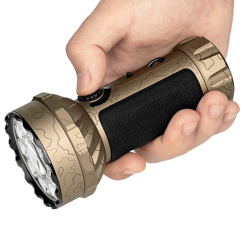 Latarka akumulatorowa Olight Marauder Mini Desert Terrain - 7000 lumenów, zasięg 600 m