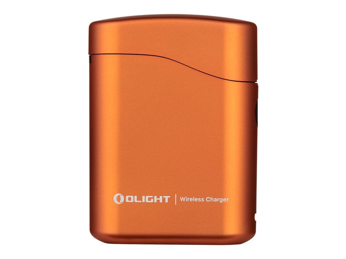 Latarka Olight Baton 4 Premium Edition Orange z bezprzewodowym etui ładującym - 1300 lumenów