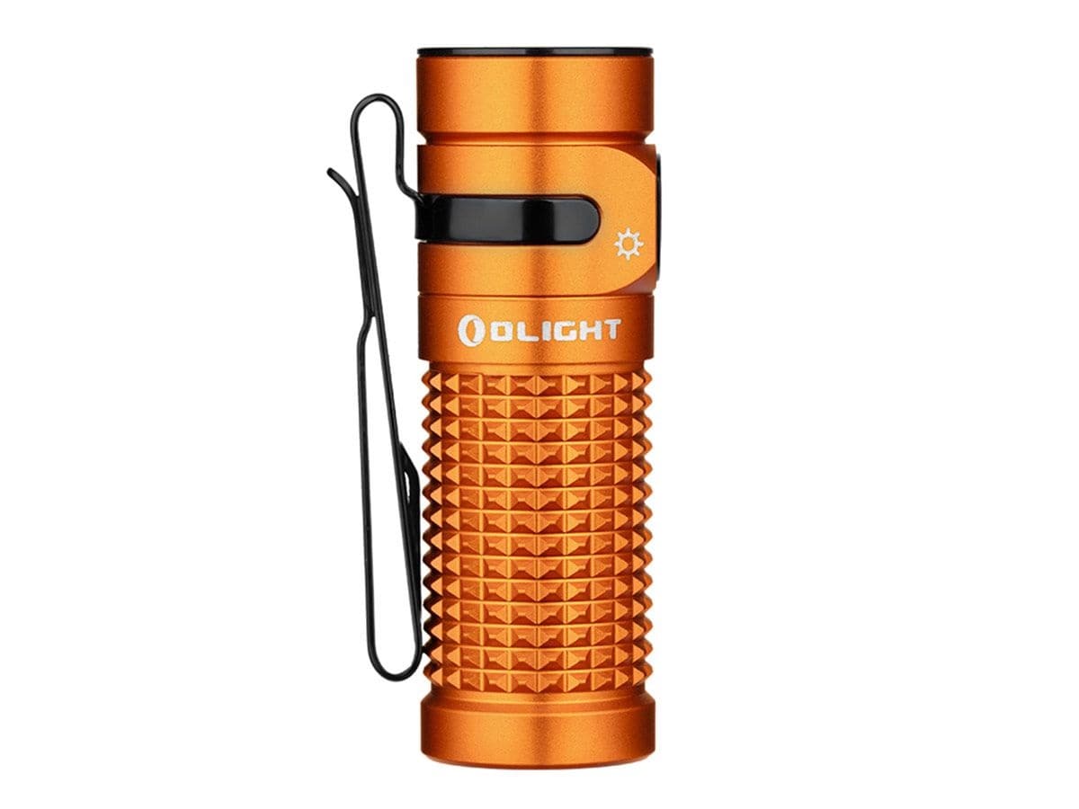 Latarka Olight Baton 4 Premium Edition Orange z bezprzewodowym etui ładującym - 1300 lumenów
