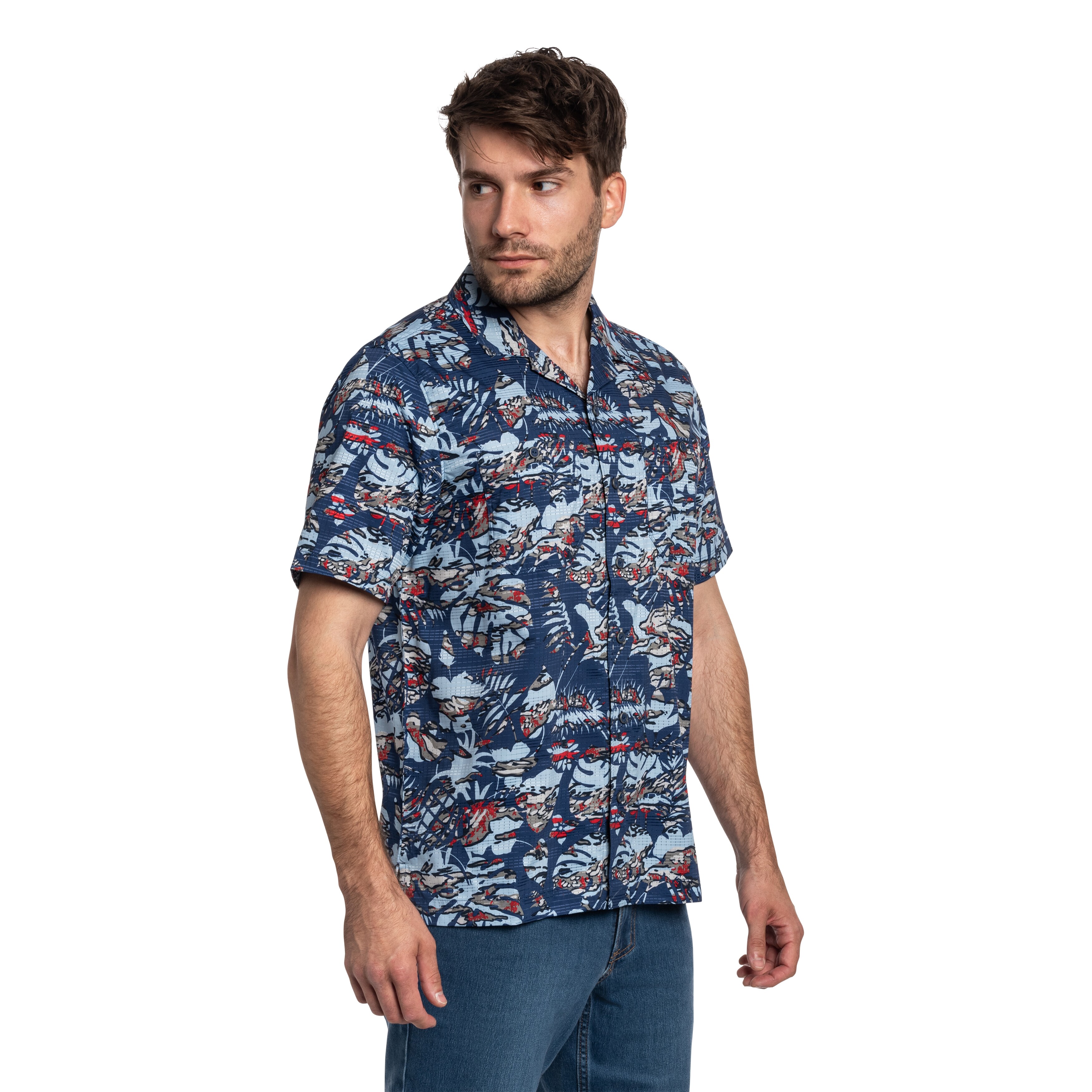 Koszula 5.11 Adventure Print Short Sleeve - Mussel Blue Neu Vay Camo