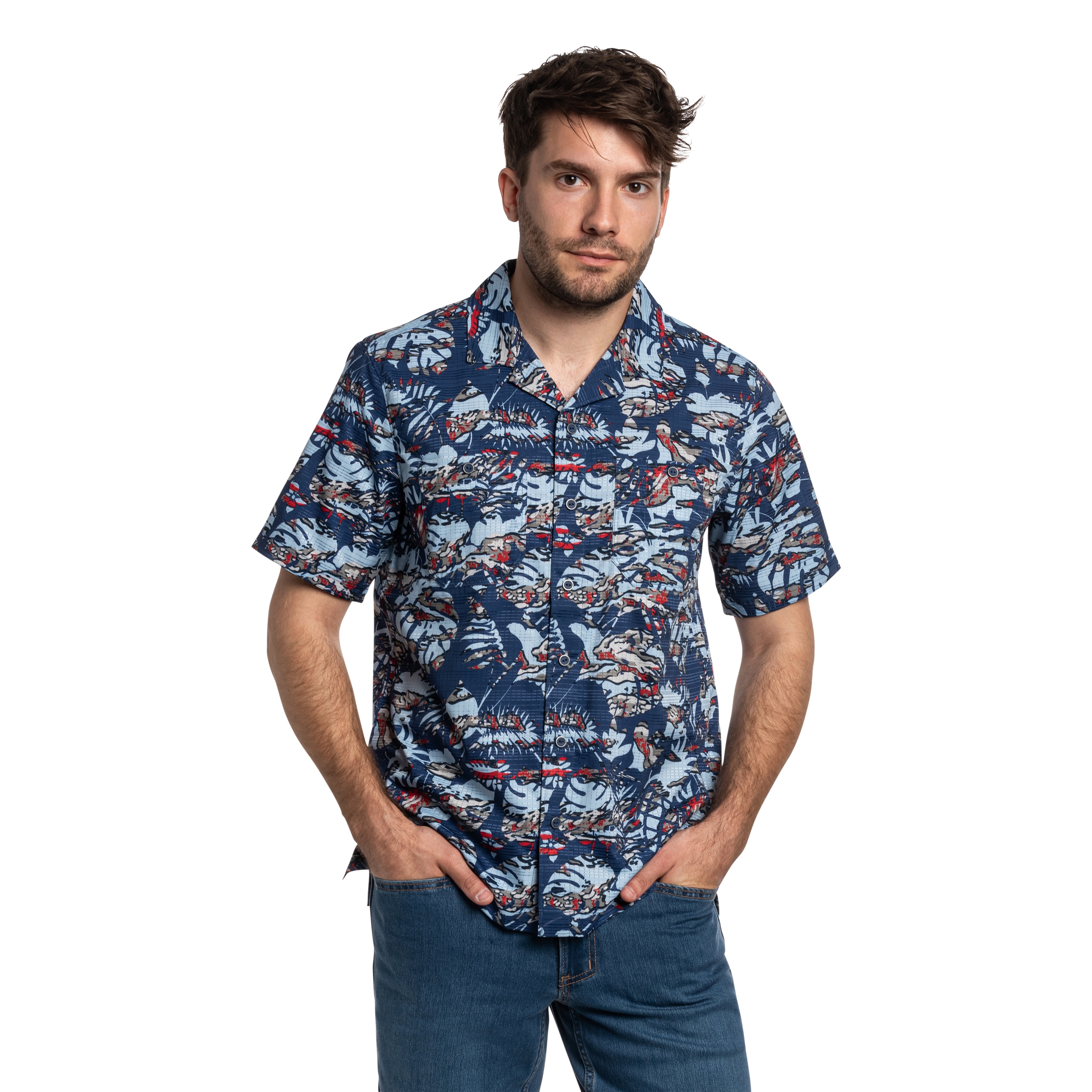 Koszula 5.11 Adventure Print Short Sleeve - Mussel Blue Neu Vay Camo