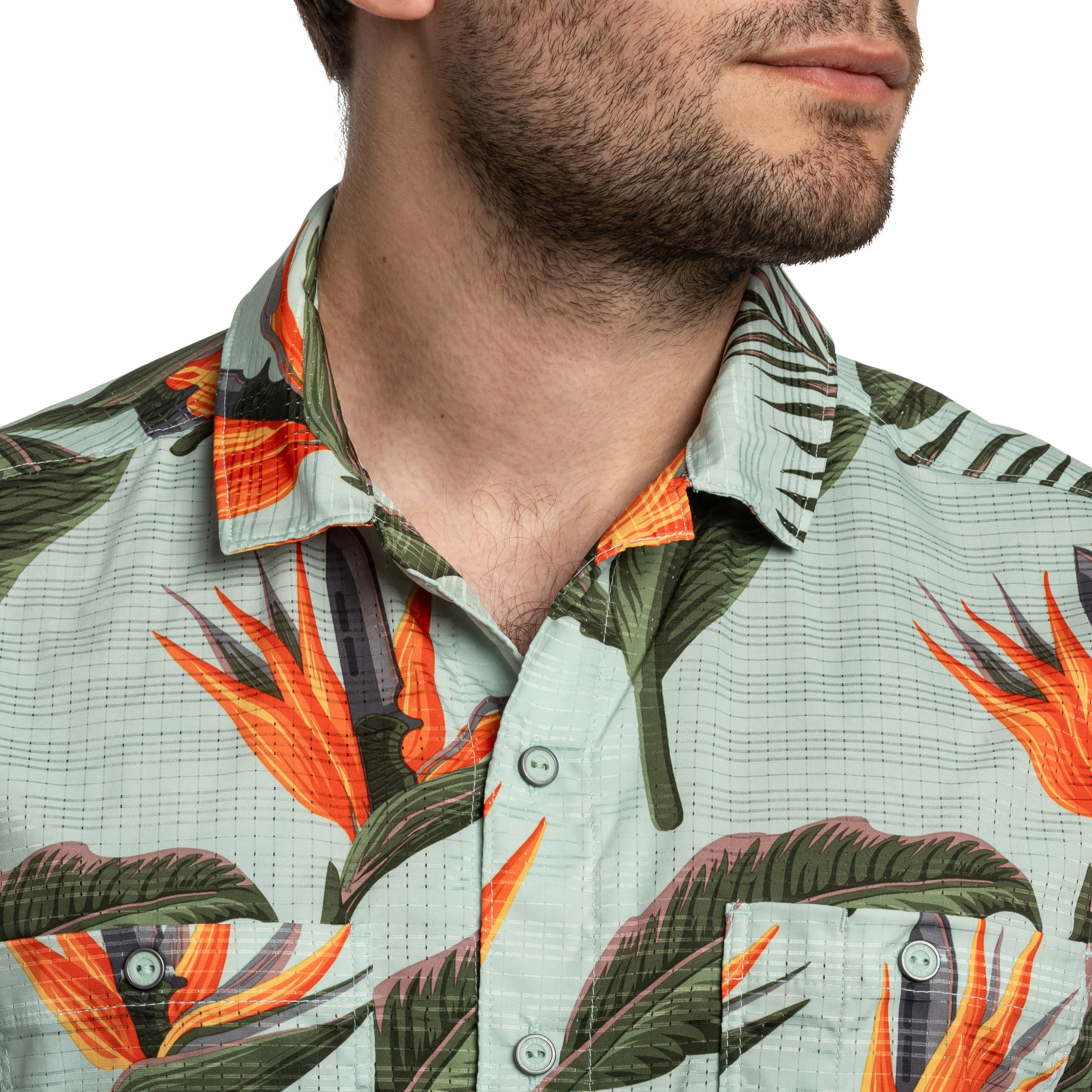 Koszula 5.11 Adventure Print Short Slevee - Light Aqua Knives of Paradise