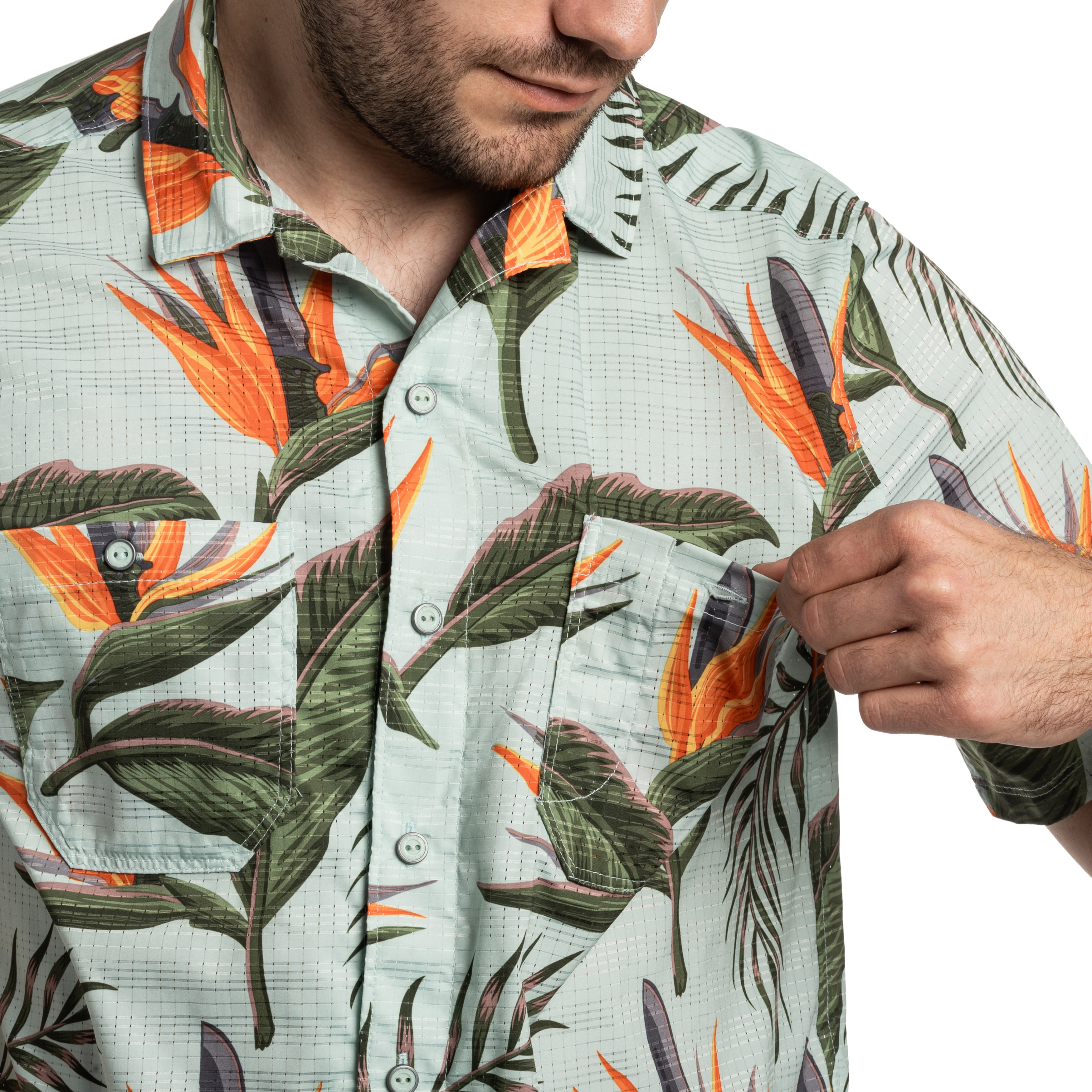 Koszula 5.11 Adventure Print Short Slevee - Light Aqua Knives of Paradise