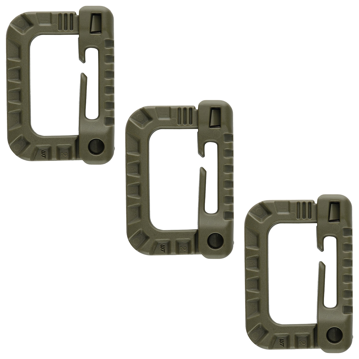Karabińczyk M-Tac D-ring OD Green - 3 szt.