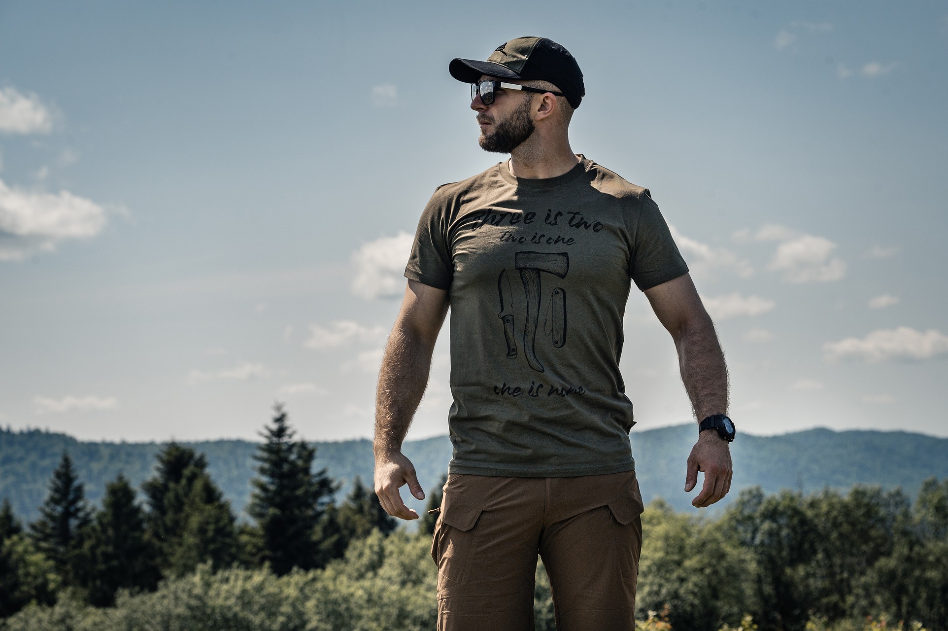 Футболка T-Shirt Helikon One Is None - Olive Green