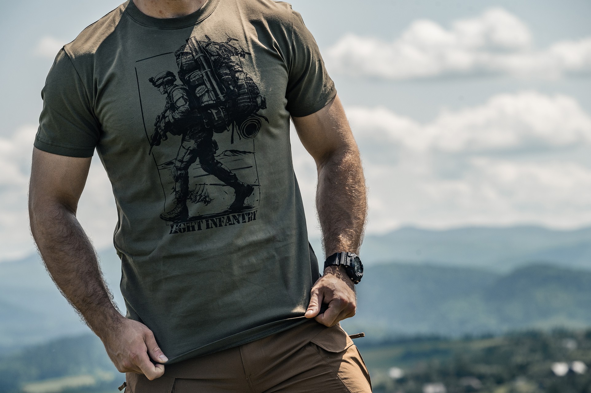 Футболка T-Shirt Helikon Light Infantry - Olive Green