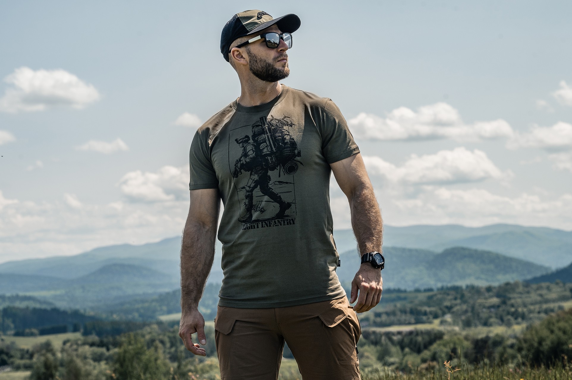 Футболка T-Shirt Helikon Light Infantry - Olive Green