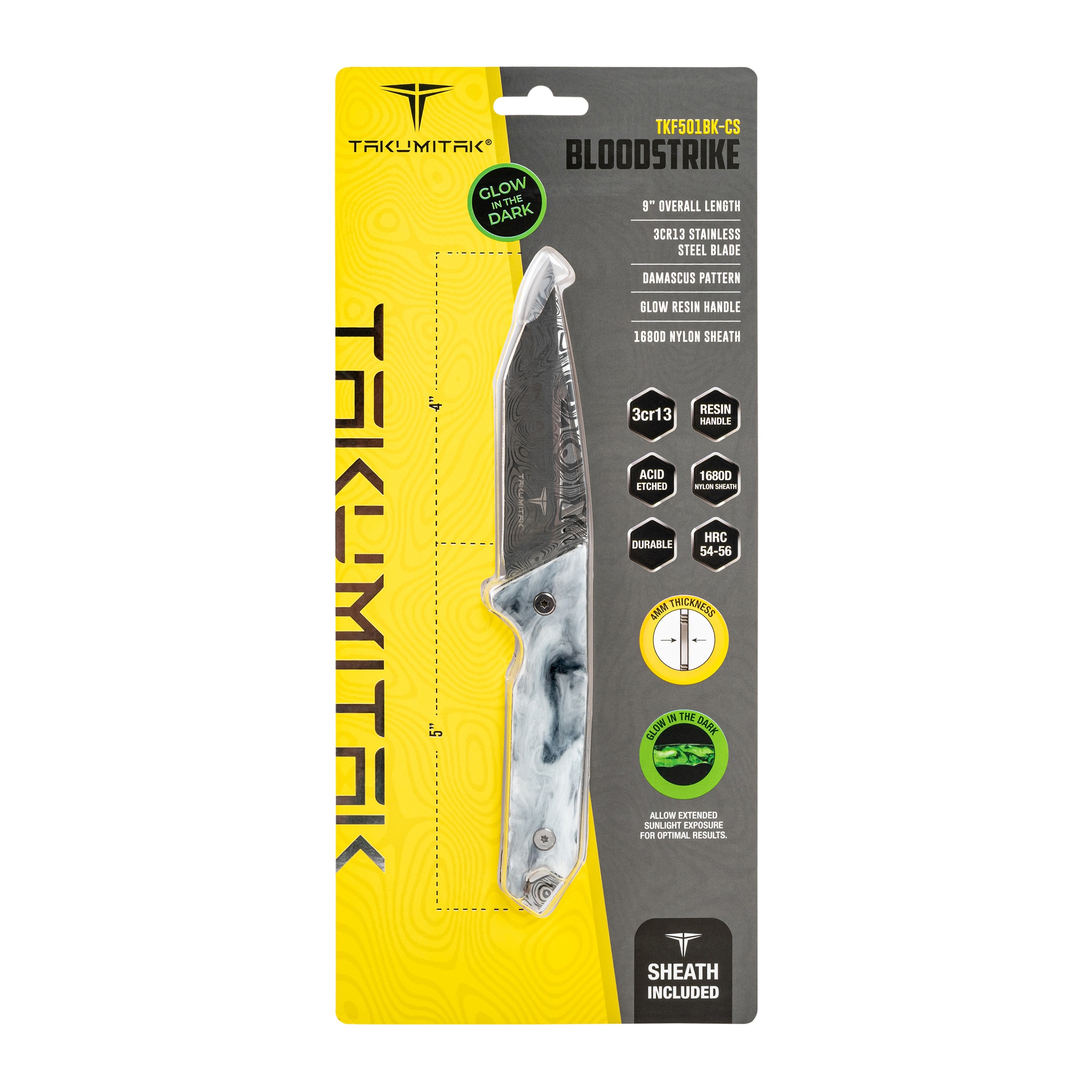 Ніж Takumitak Bloodstrike - Damascus/Grey