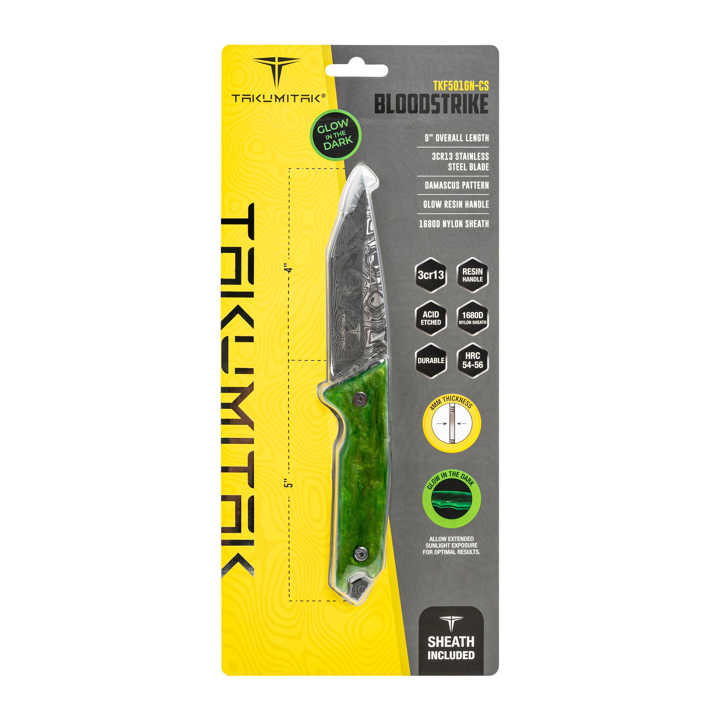 Nóż Takumitak Bloodstrike - Damascus/Olive