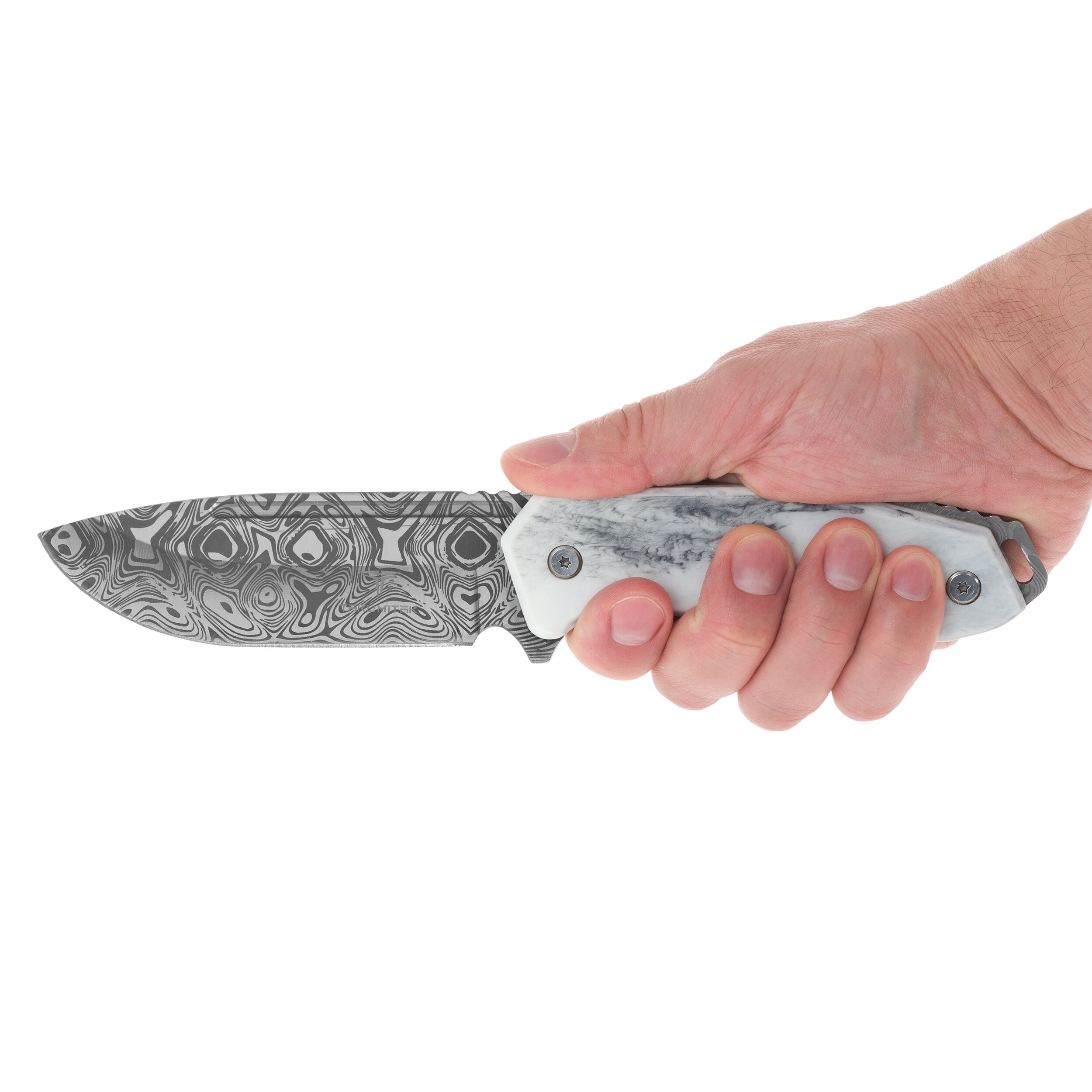 Takumitak Takumi TKF502BK Knife - Damascus/Grey