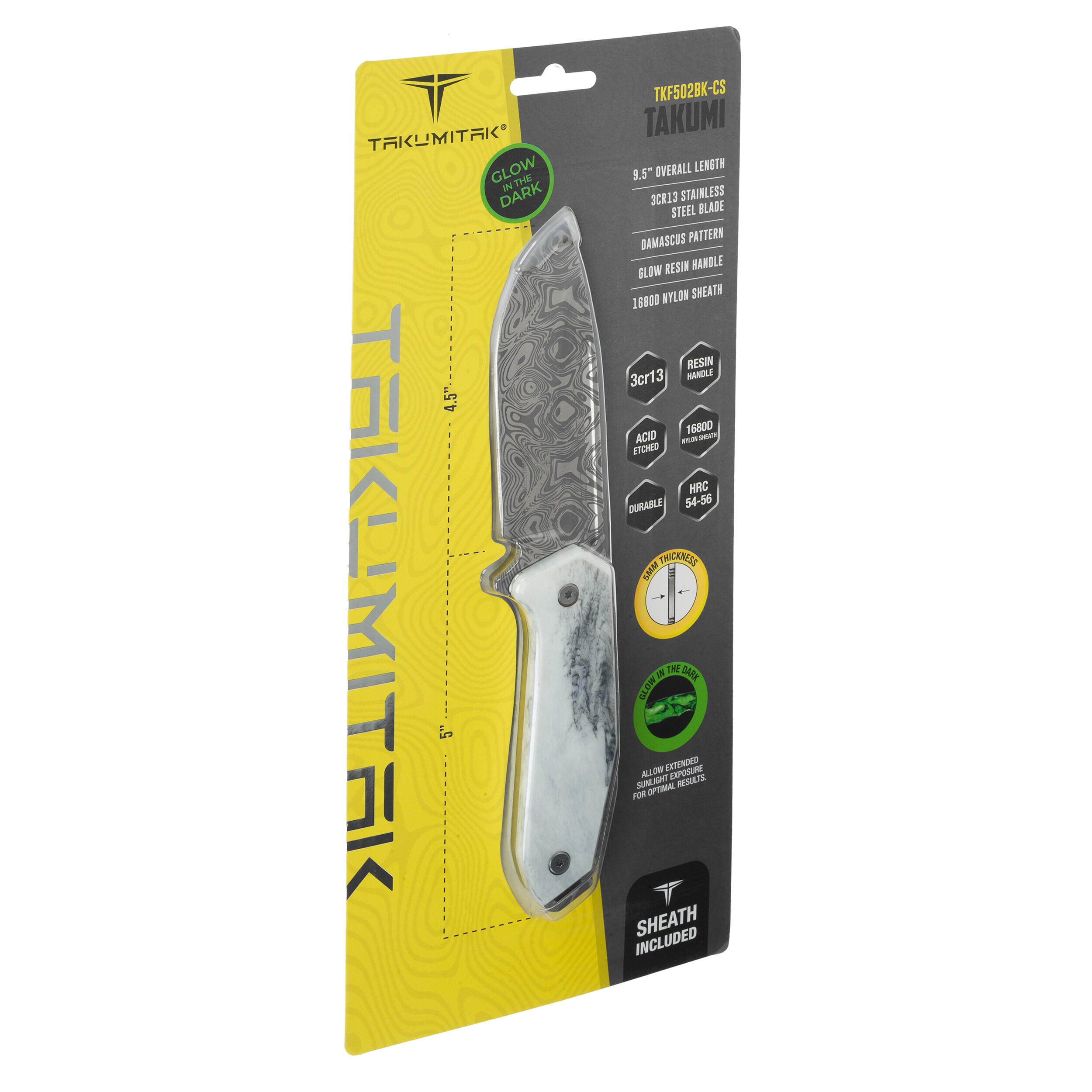 Takumitak Takumi TKF502BK Knife - Damascus/Grey