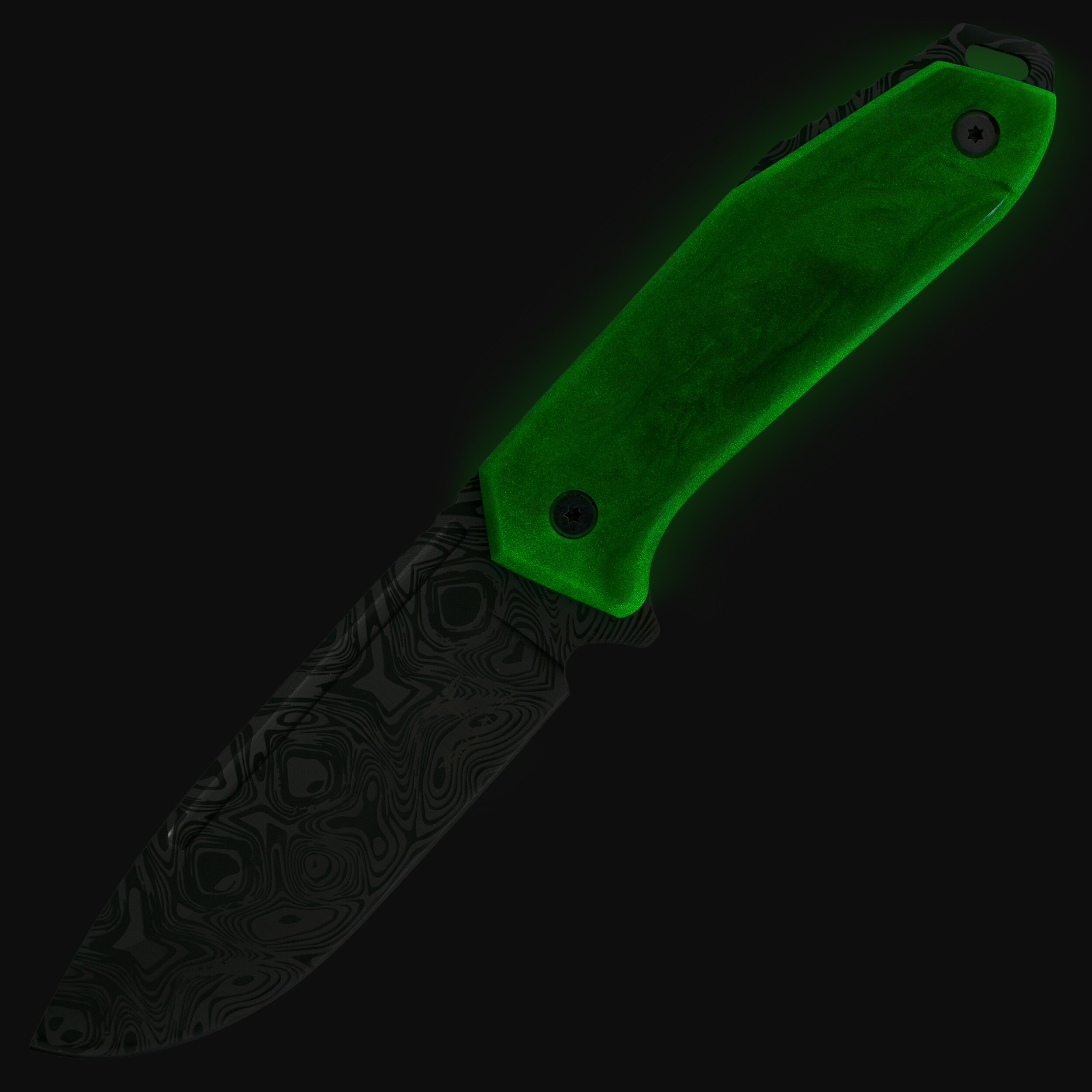 Takumitak Takumi TKF502GN Knife - Damascus/Olive