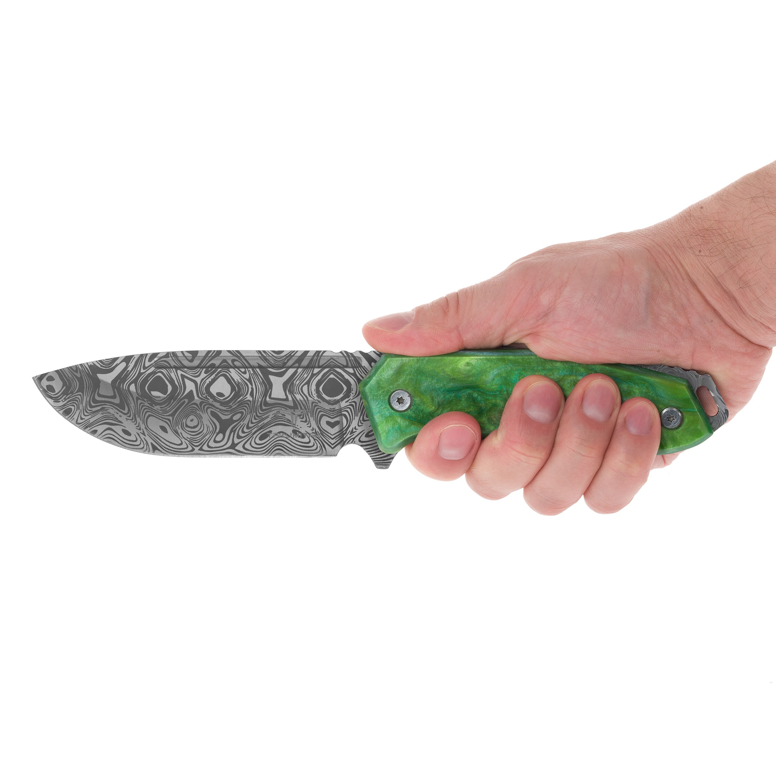 Takumitak Takumi TKF502GN Knife - Damascus/Olive