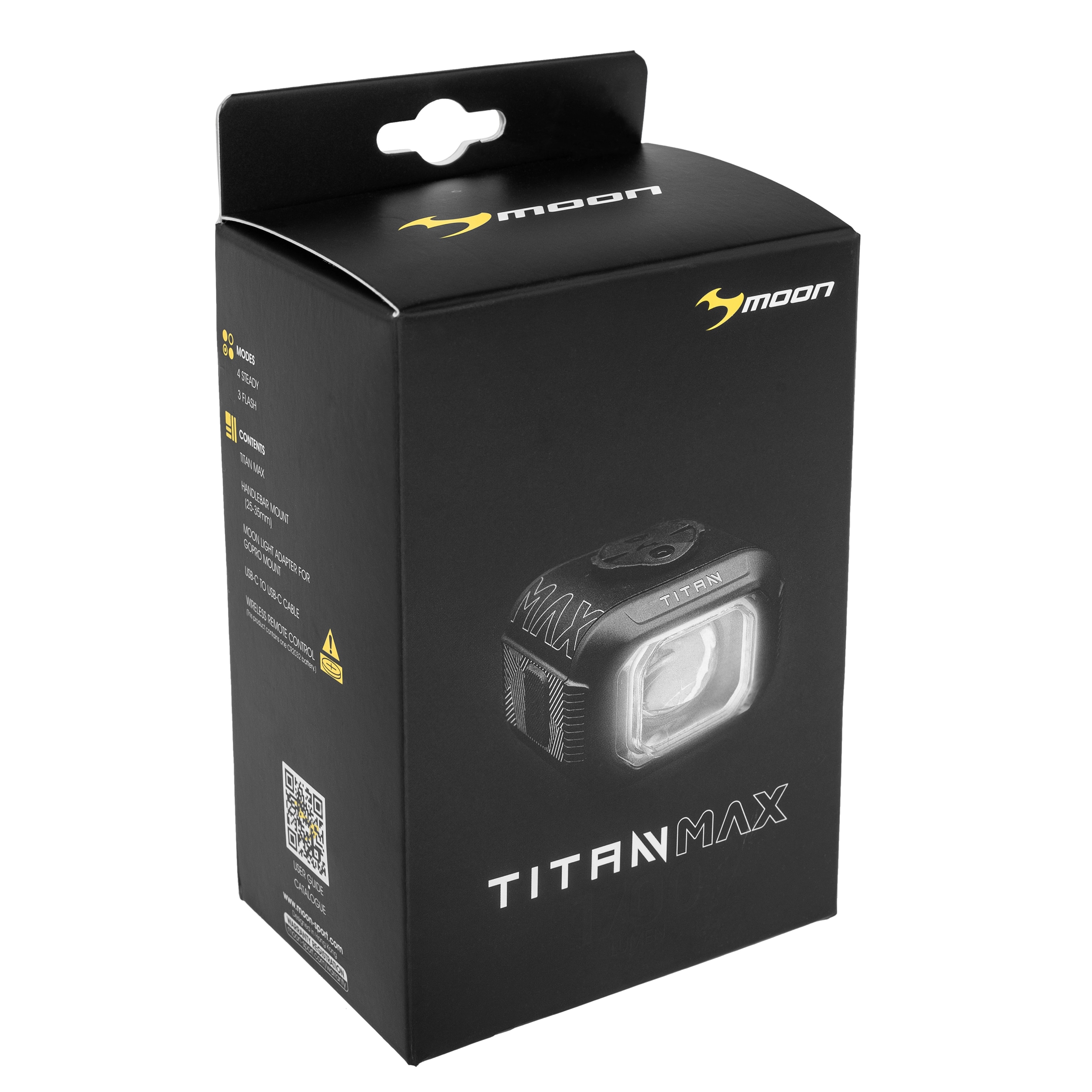 Światło rowerowe przednie Moon Titan Max Black - 1700 lumenów