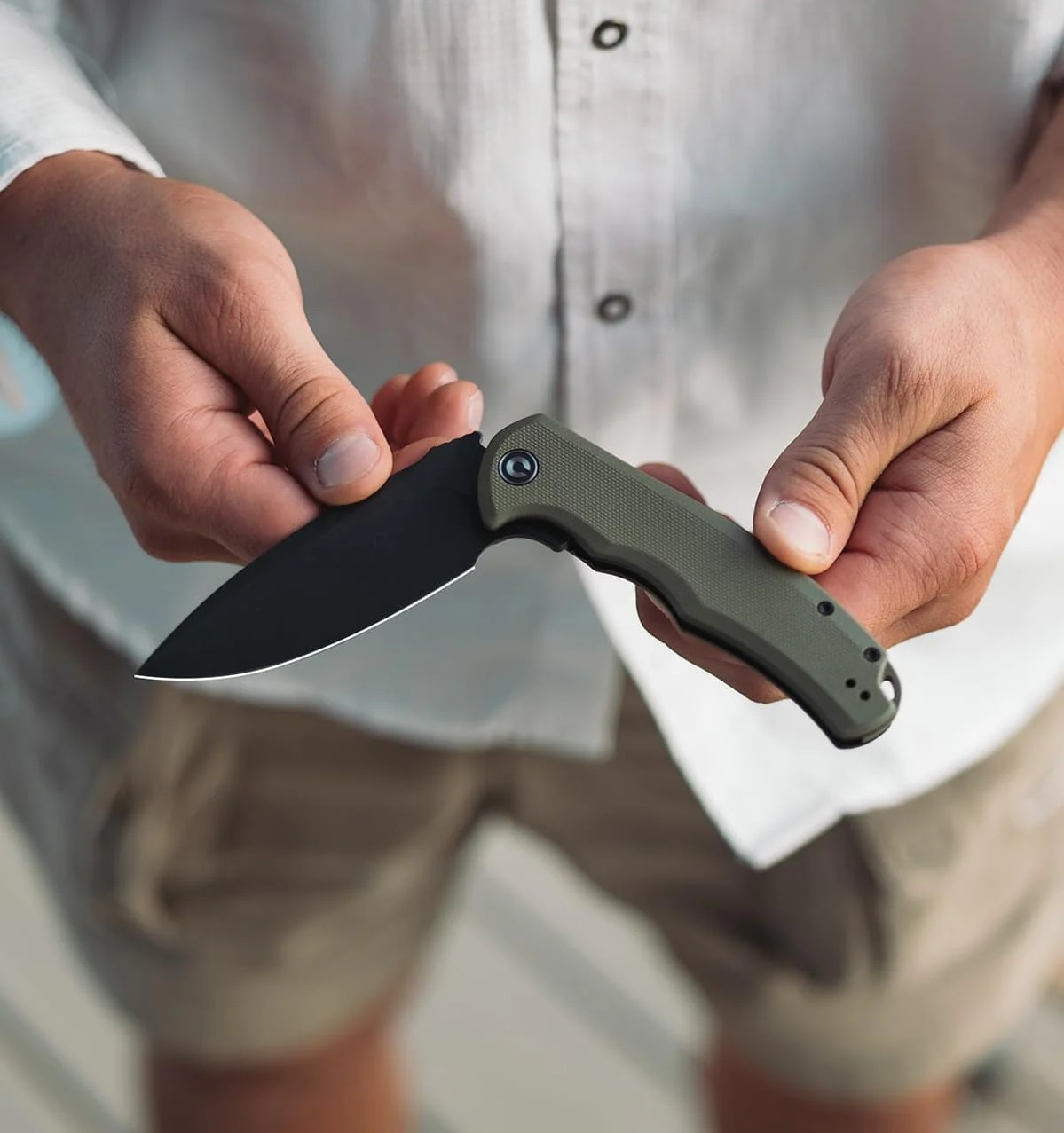 Nóż składany Civivi Praxis G10 - OD Green