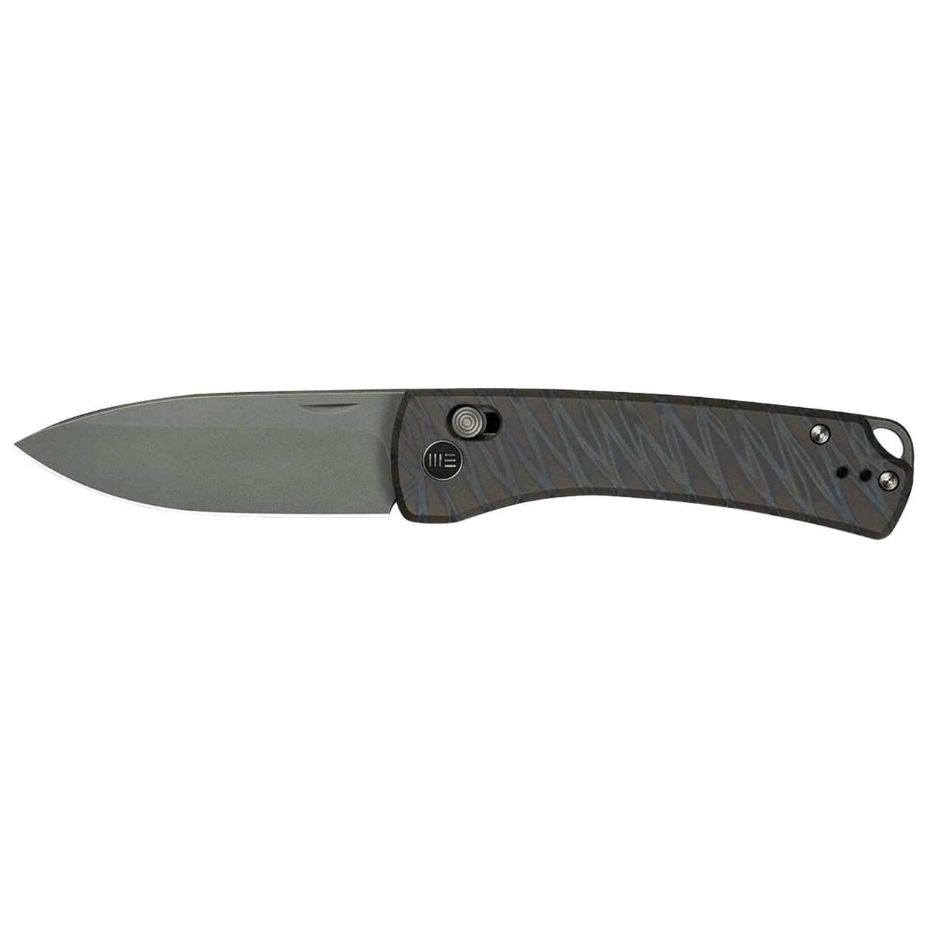 Nóż składany WE Knife Nightblade - Tiger Stripe Pattern Titanium Flamed/Gray Stonewashed