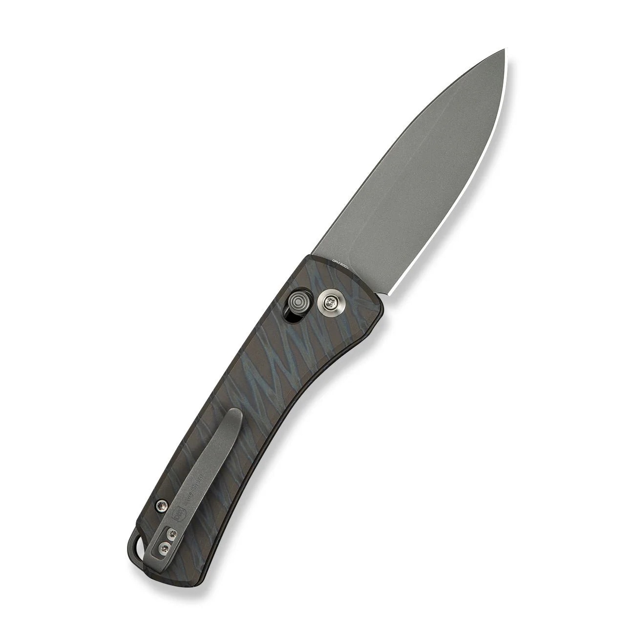 Nóż składany WE Knife Nightblade - Tiger Stripe Pattern Titanium Flamed/Gray Stonewashed